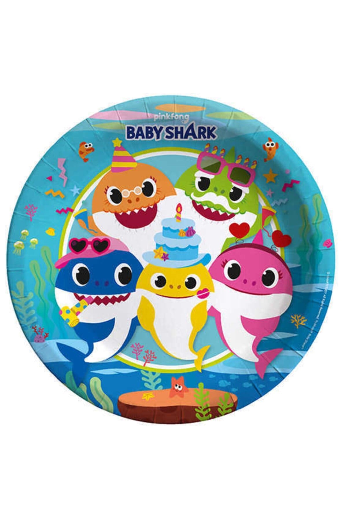 8 Adet Baby Shark Tabak Doğum Günü Parti Kutlama 23 Cm