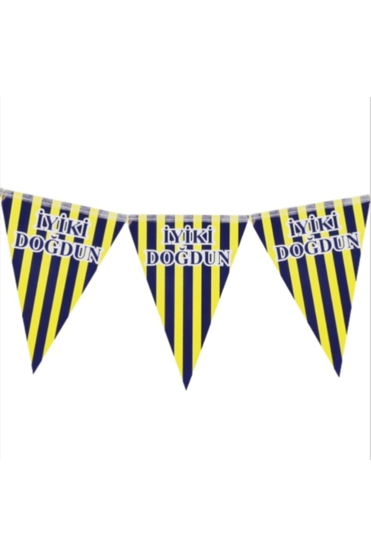 Fenerbahçe Iyiki Doğdun Yazılı Üçgen Flama 2 Metre / 10 Bayrak