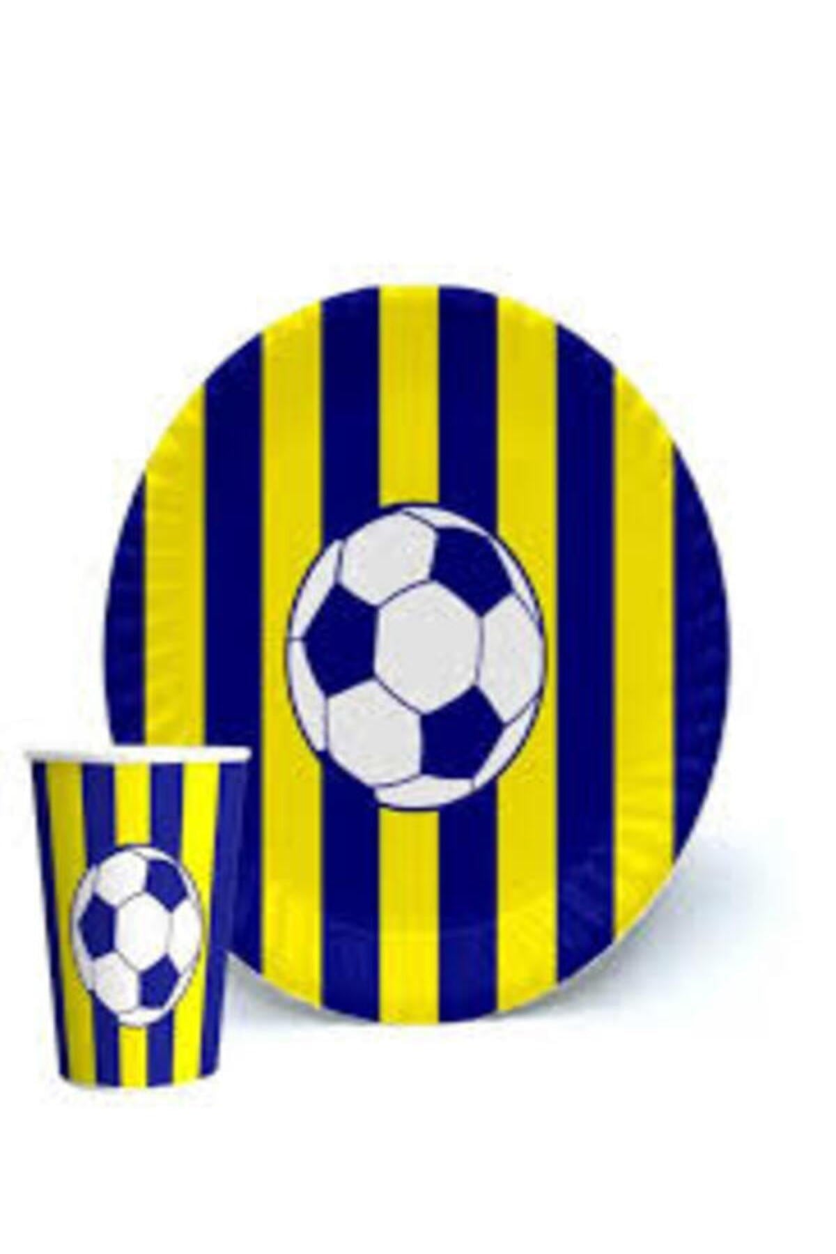 Futbol çizgili tabak bardak seti