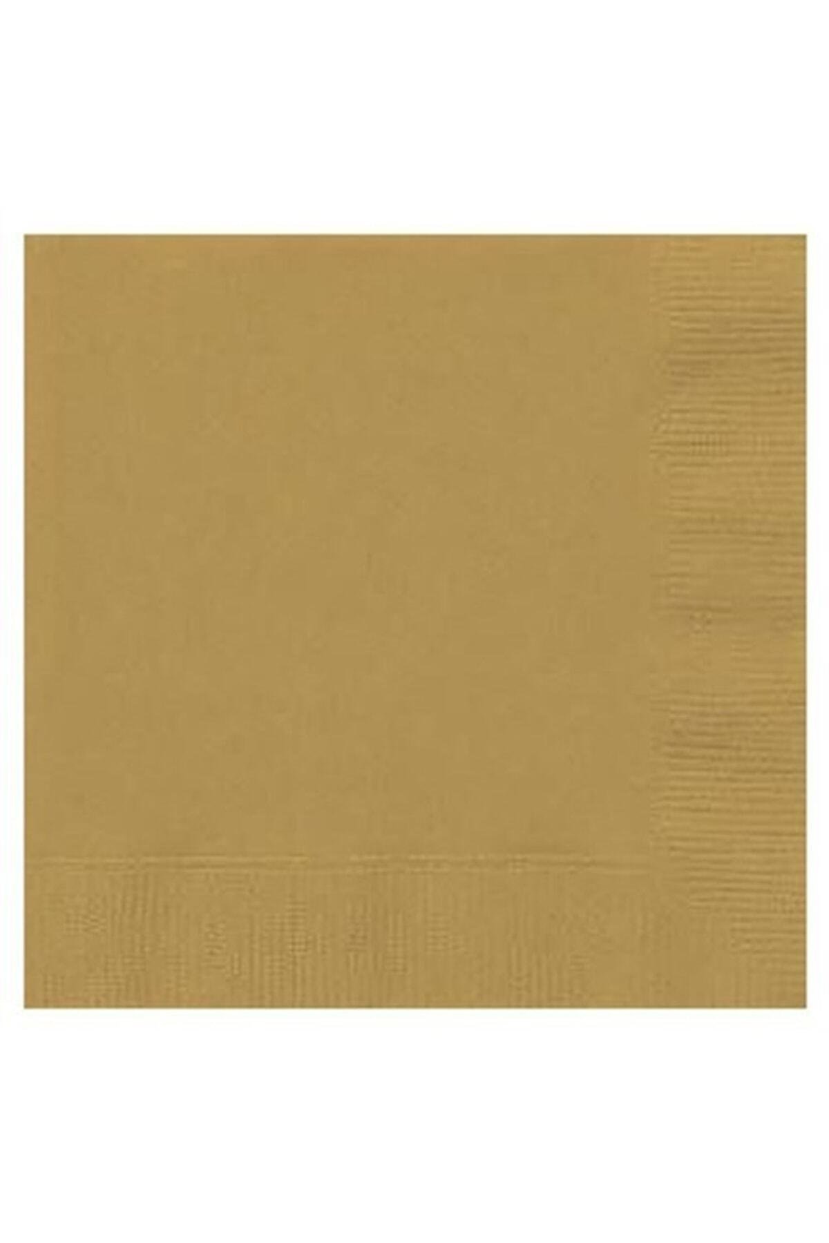 Gold Renk Kağıt Parti Peçetesi 40 Adet 33x33 Cm
