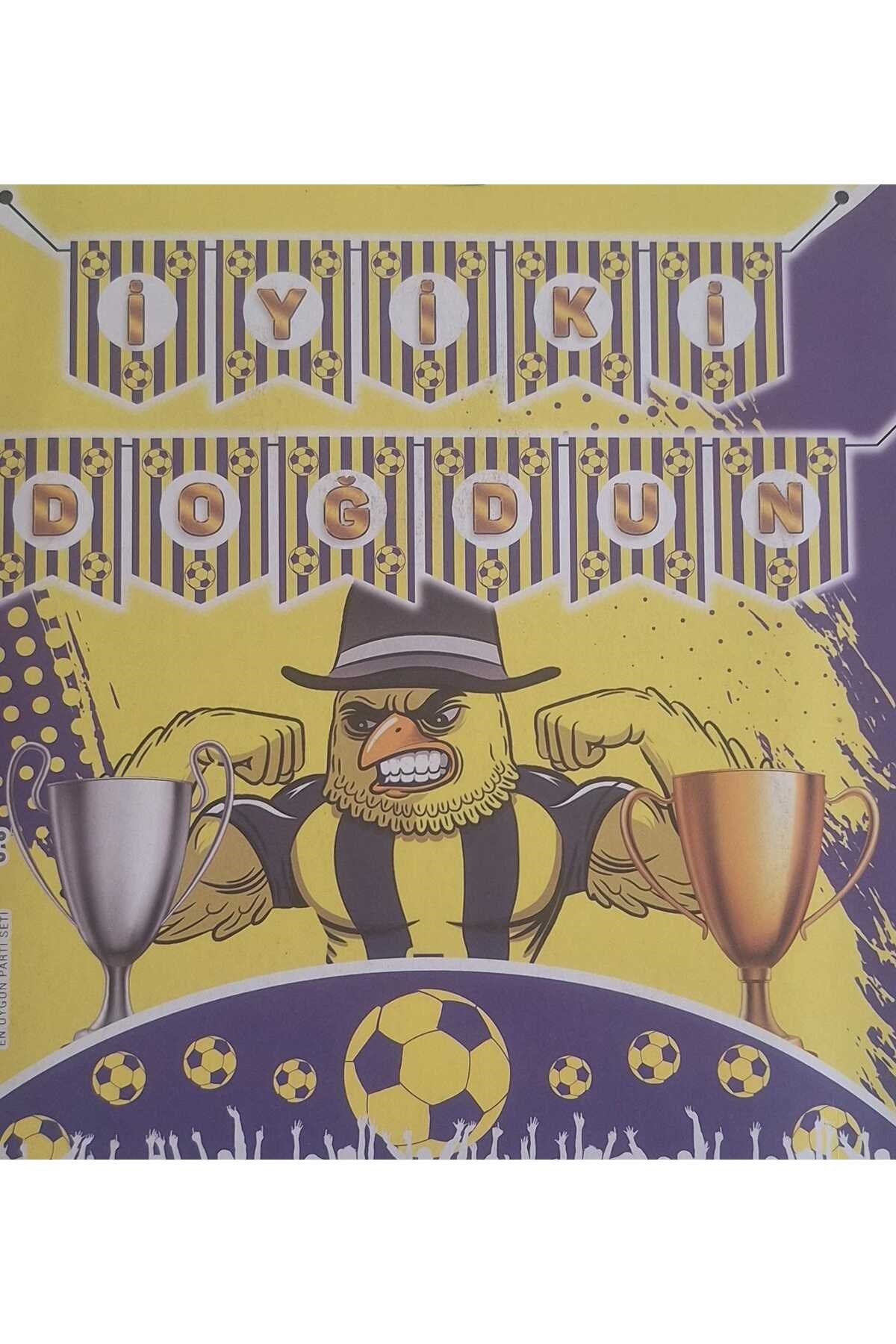 İyiki Doğdun Banner,sarıKırmızı,Sarı Lacivert Desenli,REsimli Taraftar Banner,Flama