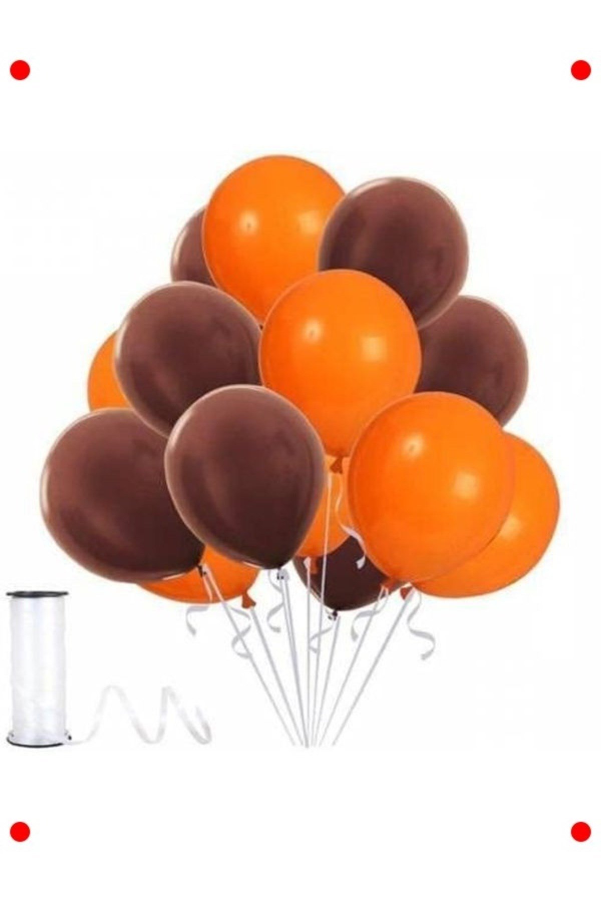 Metalik Turuncu-Kahve Balon Seti (12 inç, 10 Adet)