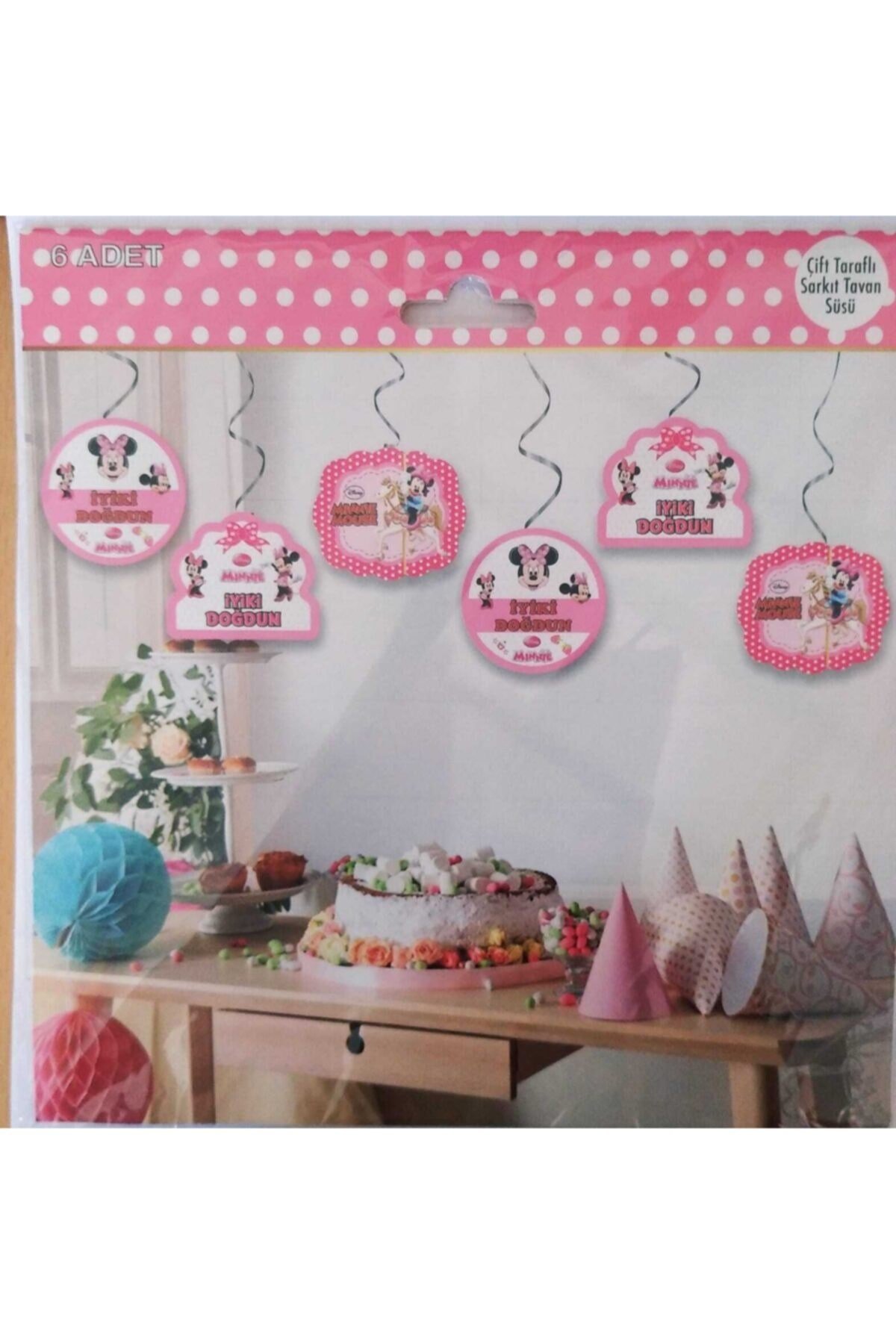 Minnie Mouse Atlı Karınca Asmalı Tavan Süs 6'lı