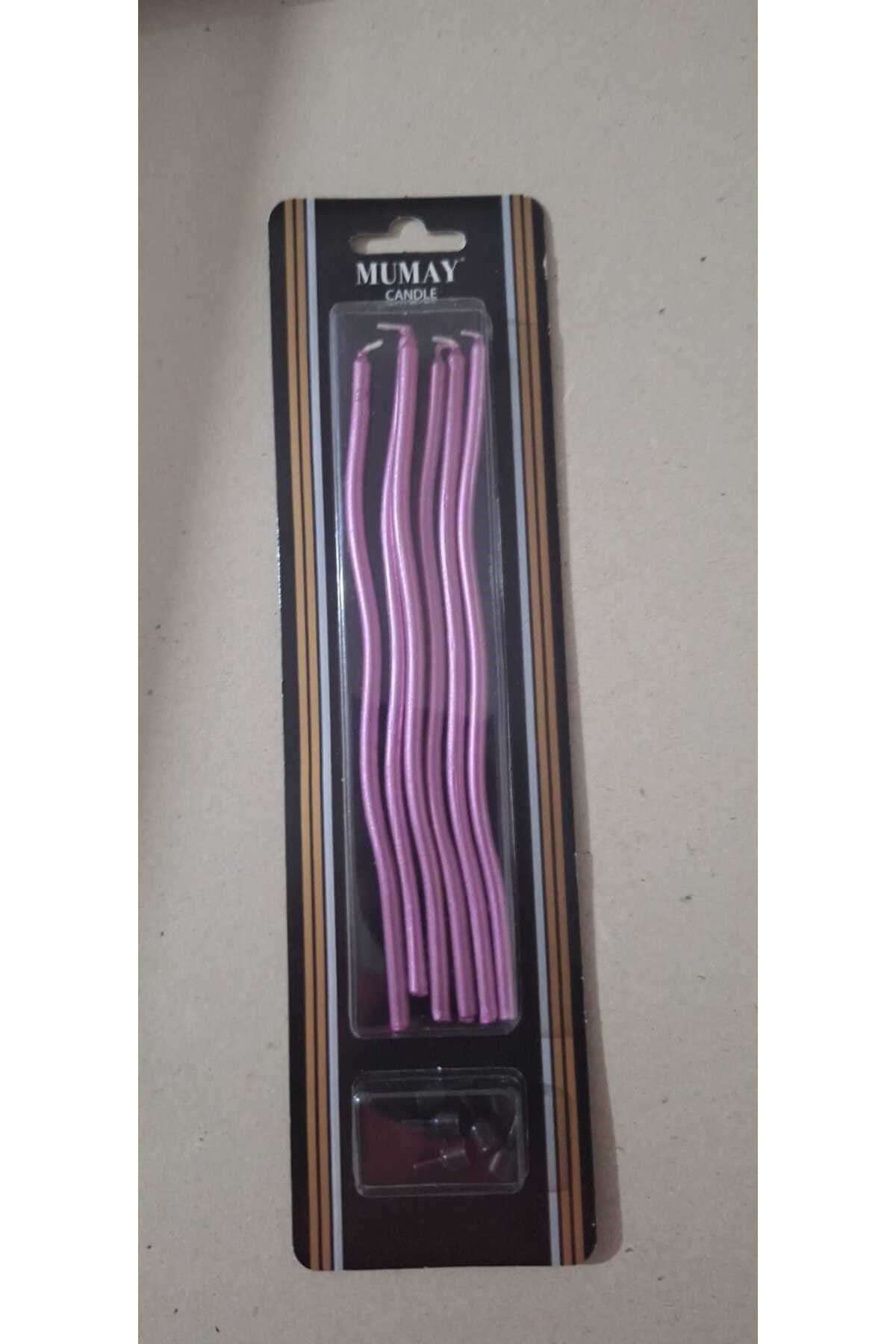 mutlu anılar parti evi 6 LI KIVRIMLI MUM Pasta Mumu Spiral Kıvrık Mum