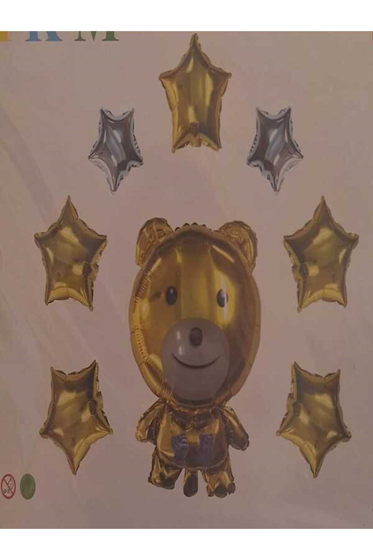 mutlu anılar parti evi ayılı folyo balon seti