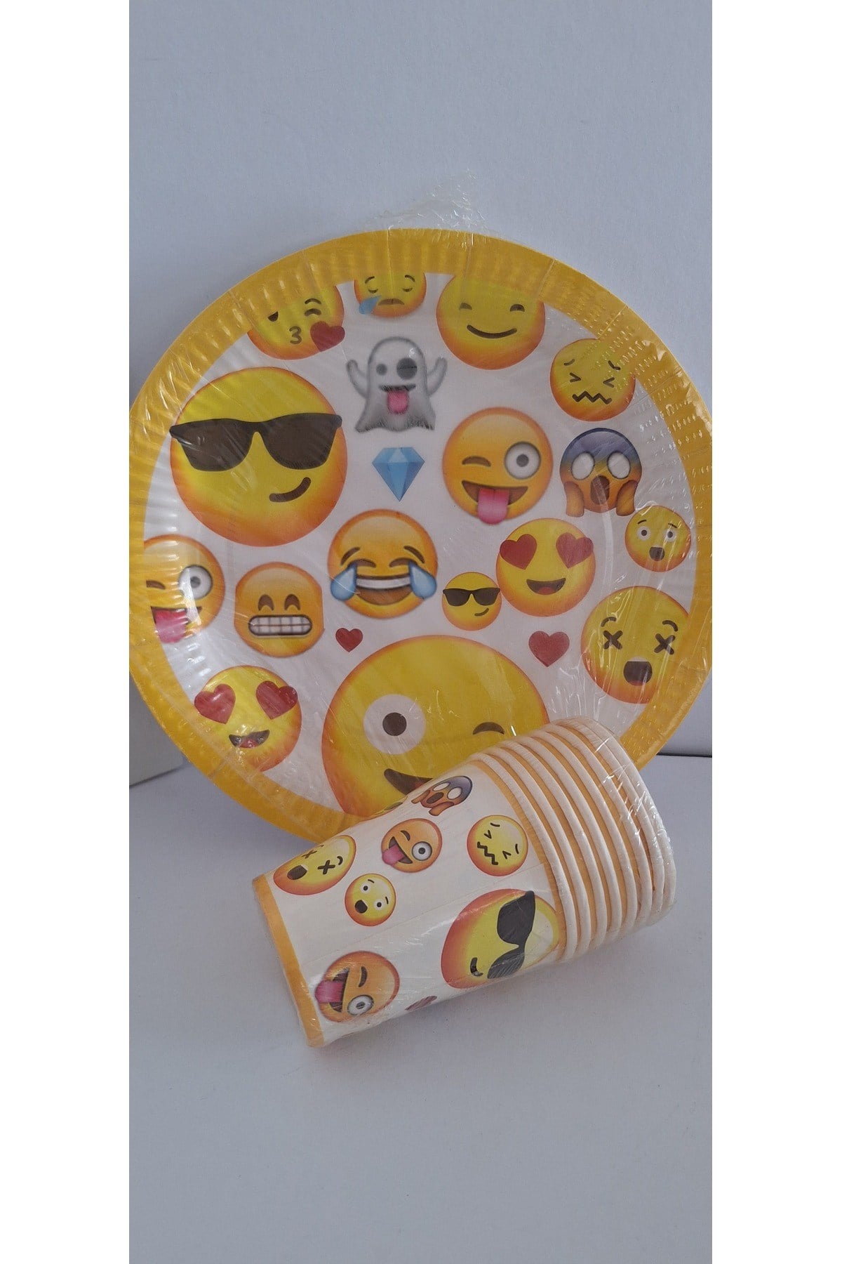 Mutlu anılar parti evi emoji 8li tabak bardak seti