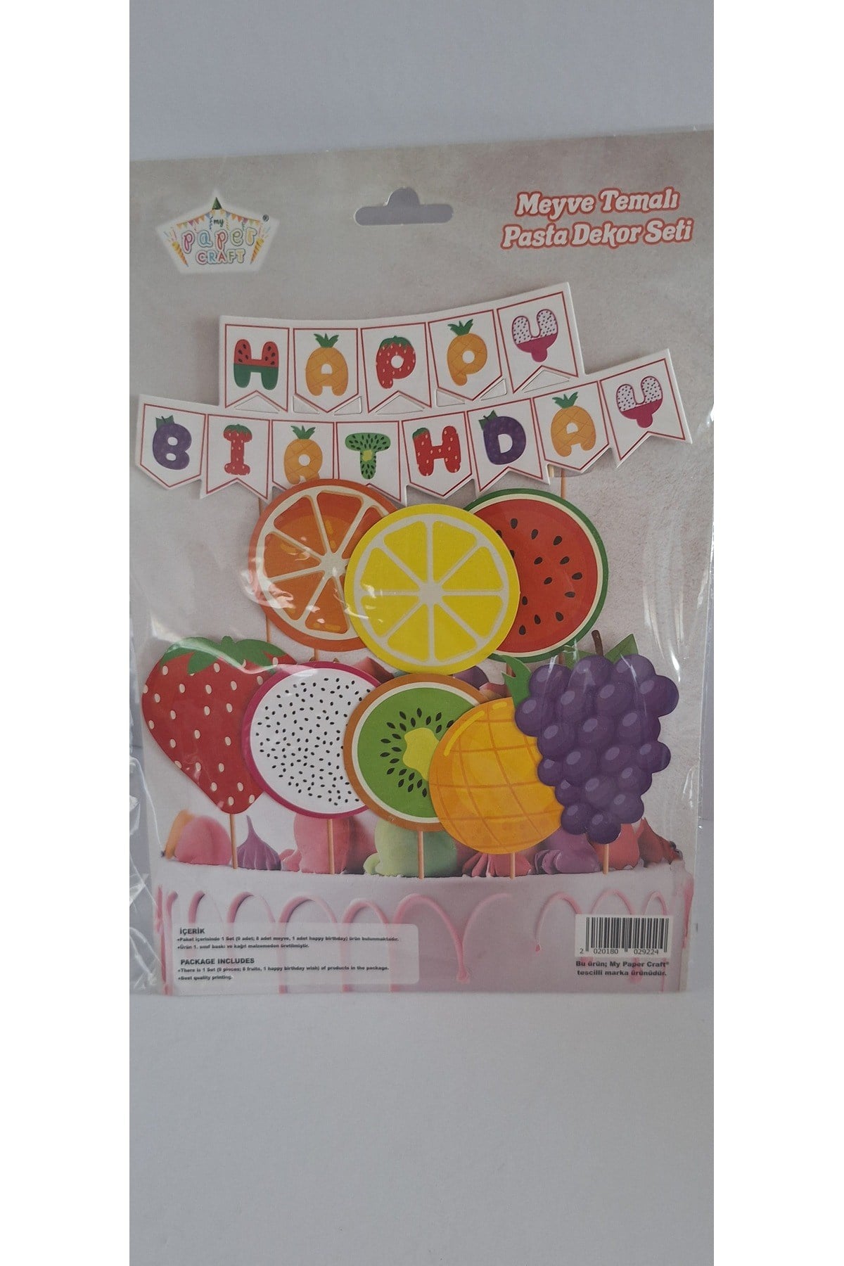 Mutlu anılar parti evi meyve DESENLİ CUPCAKE SÜSÜ KÜRDAN