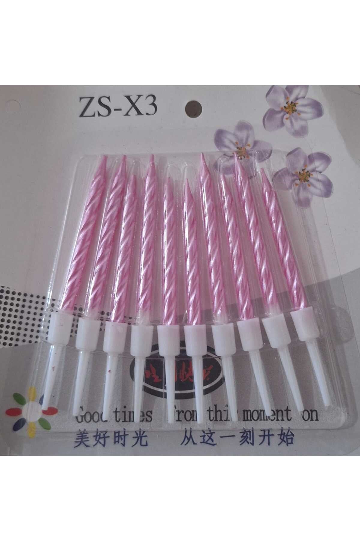 mutlu anılar parti evi mini pembe mum seti