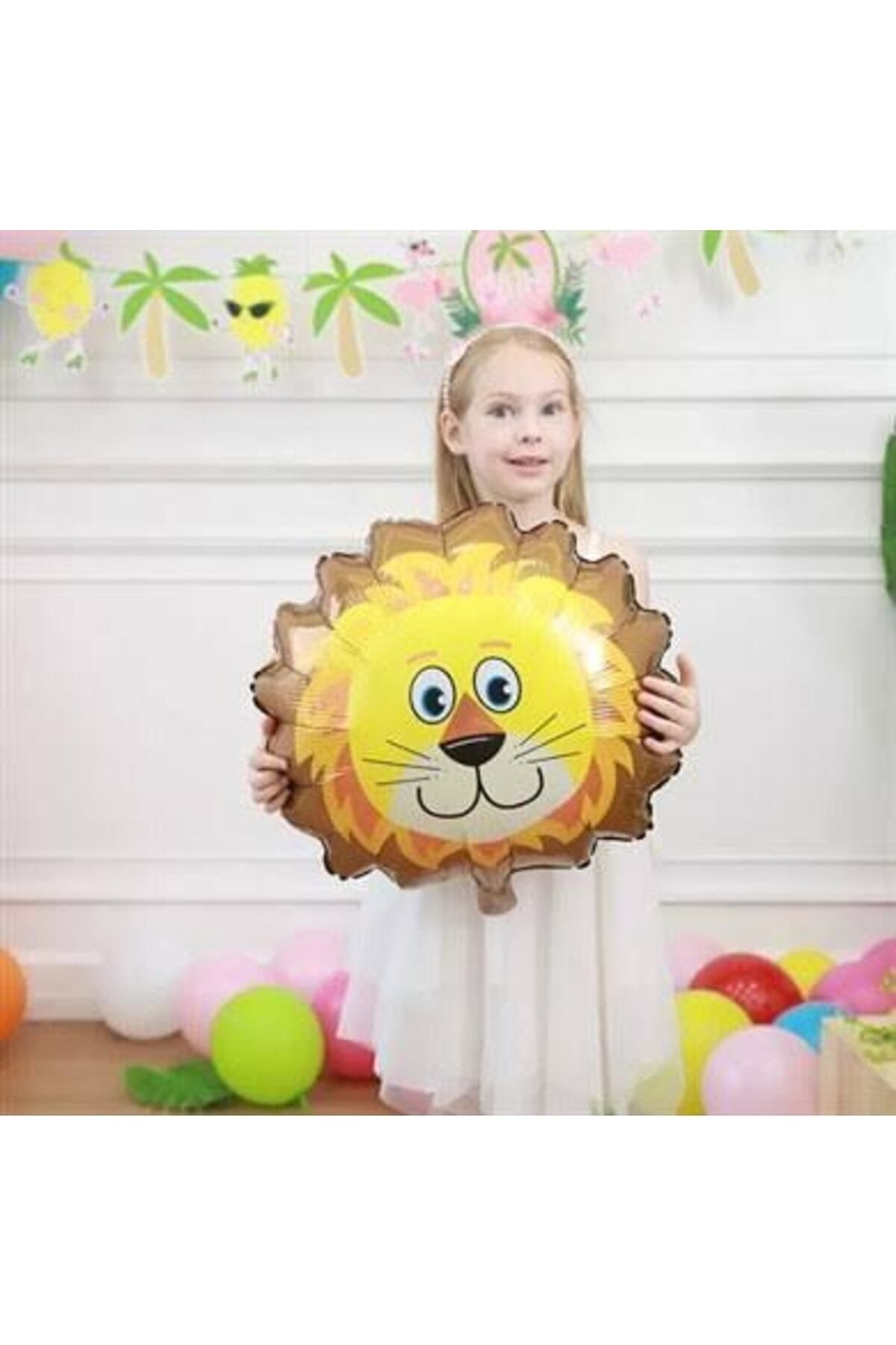 Safari Model Aslan Folyo Balon Büyük Boy Folyo Balon Çok Renkli