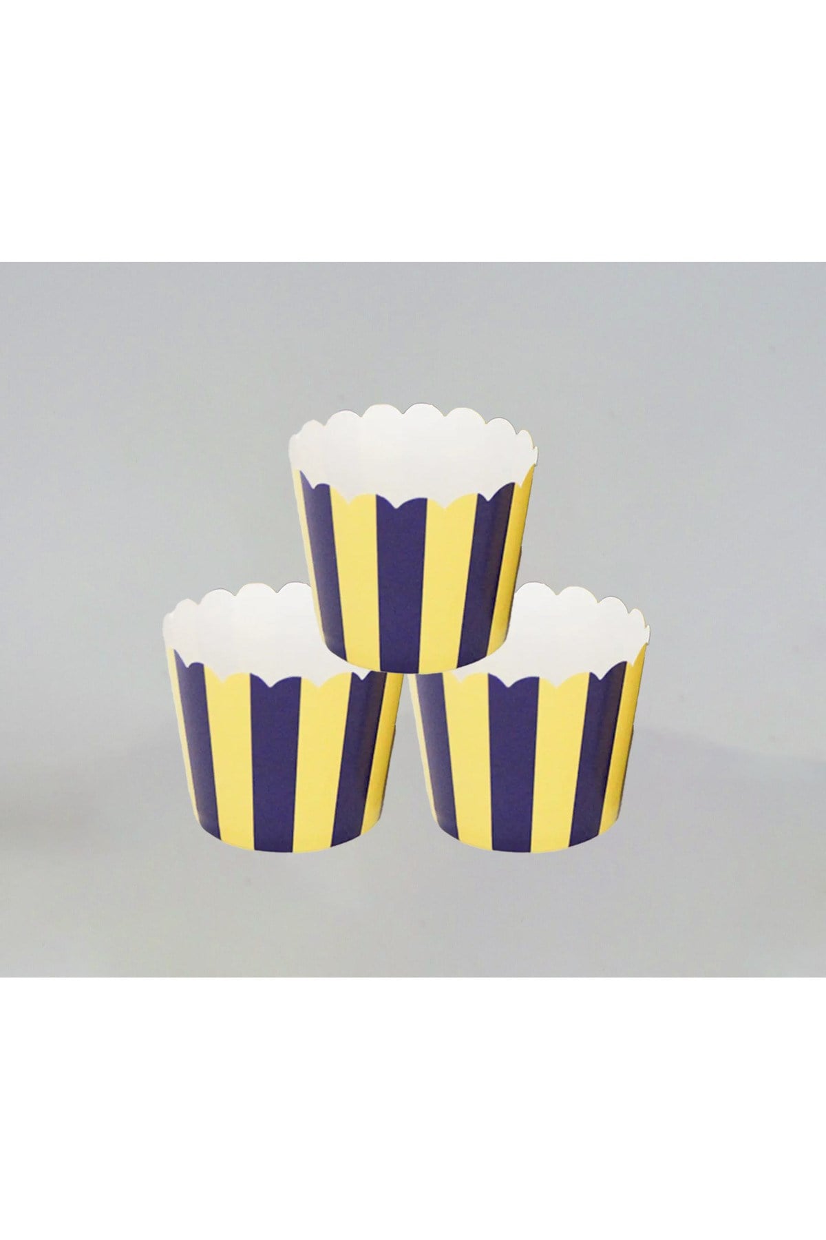 Sarı Lacivert Taraftar Cupcake Kek Kapsülü 10lu ve 10 lu kürdan