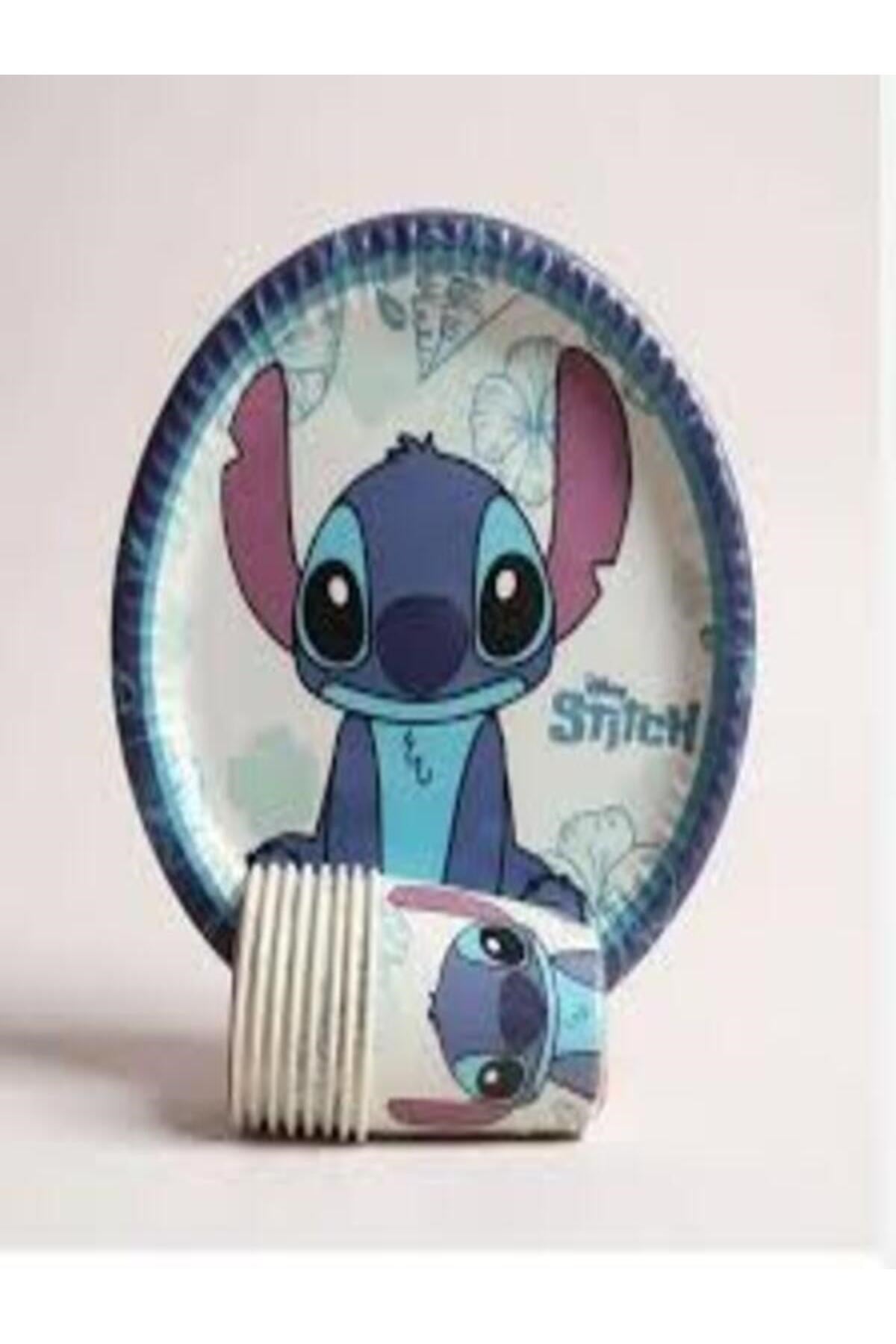 Stitch Temalı Tabak ve Bardak Seti 8 Kişilik Parti Seti