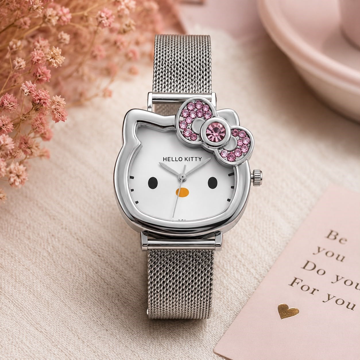 Silver hello kitty saat