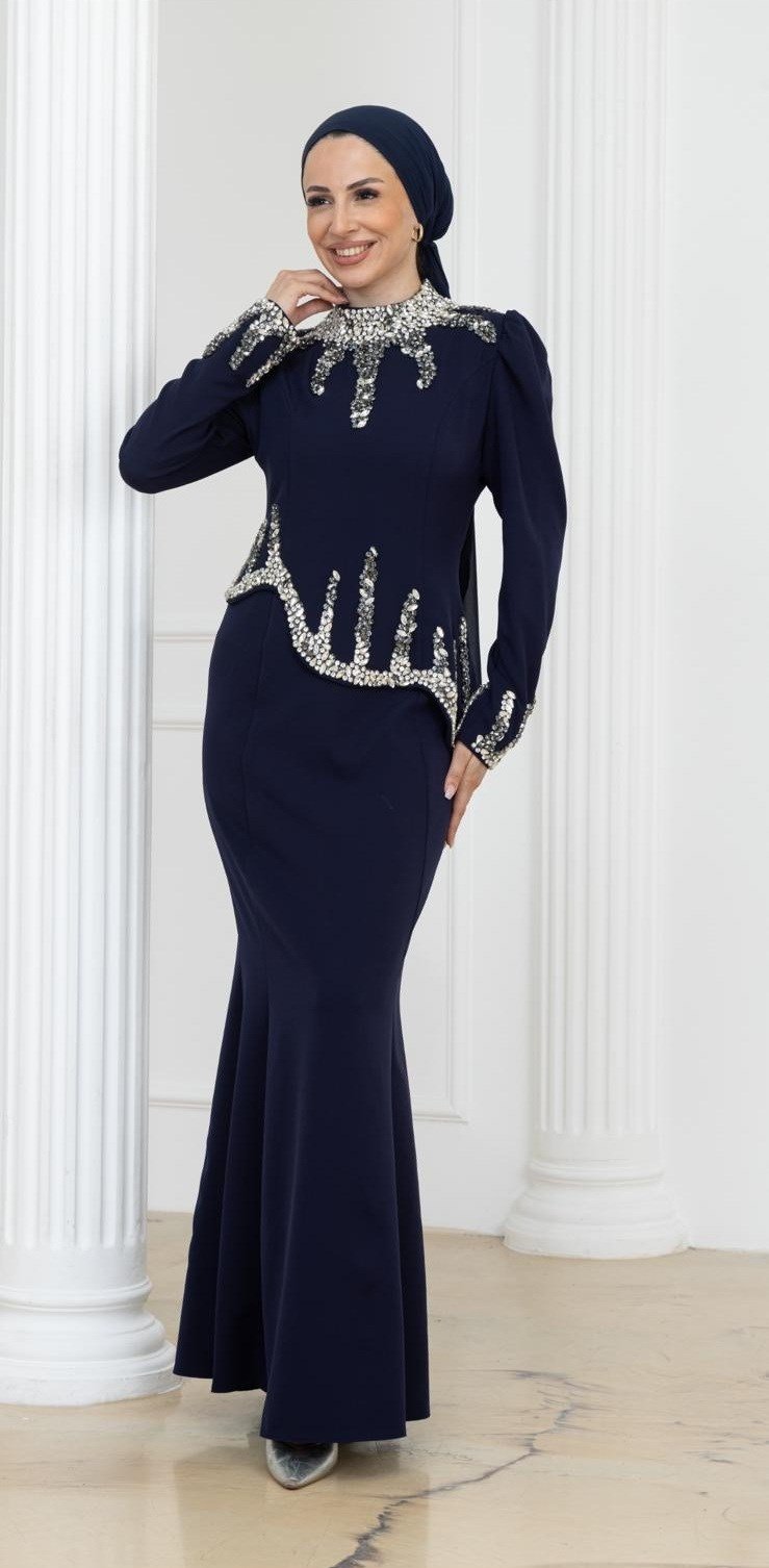 Asalet Abiye Elbise | Lacivert