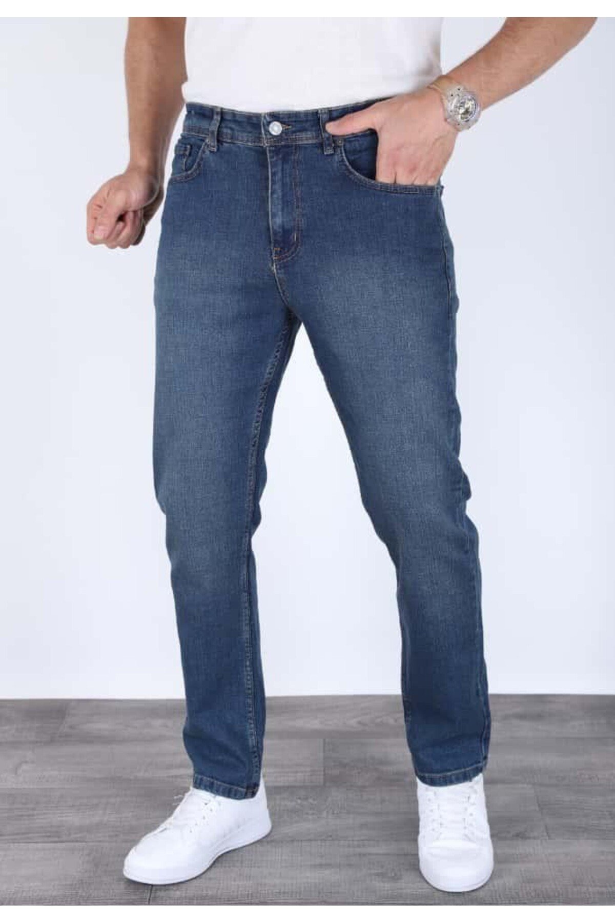 Erkek Regular Kalıp Likralı Esnek Kot Pantolon