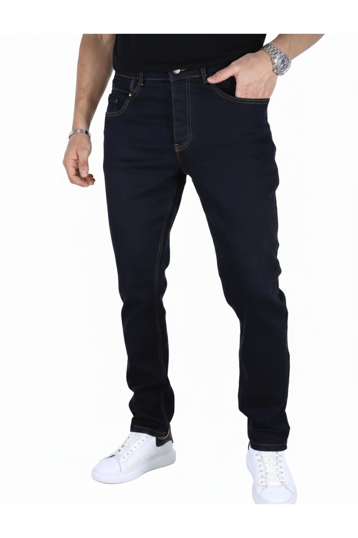Kobalt Lacivert Regular Fit Erkek Kot Pantolon