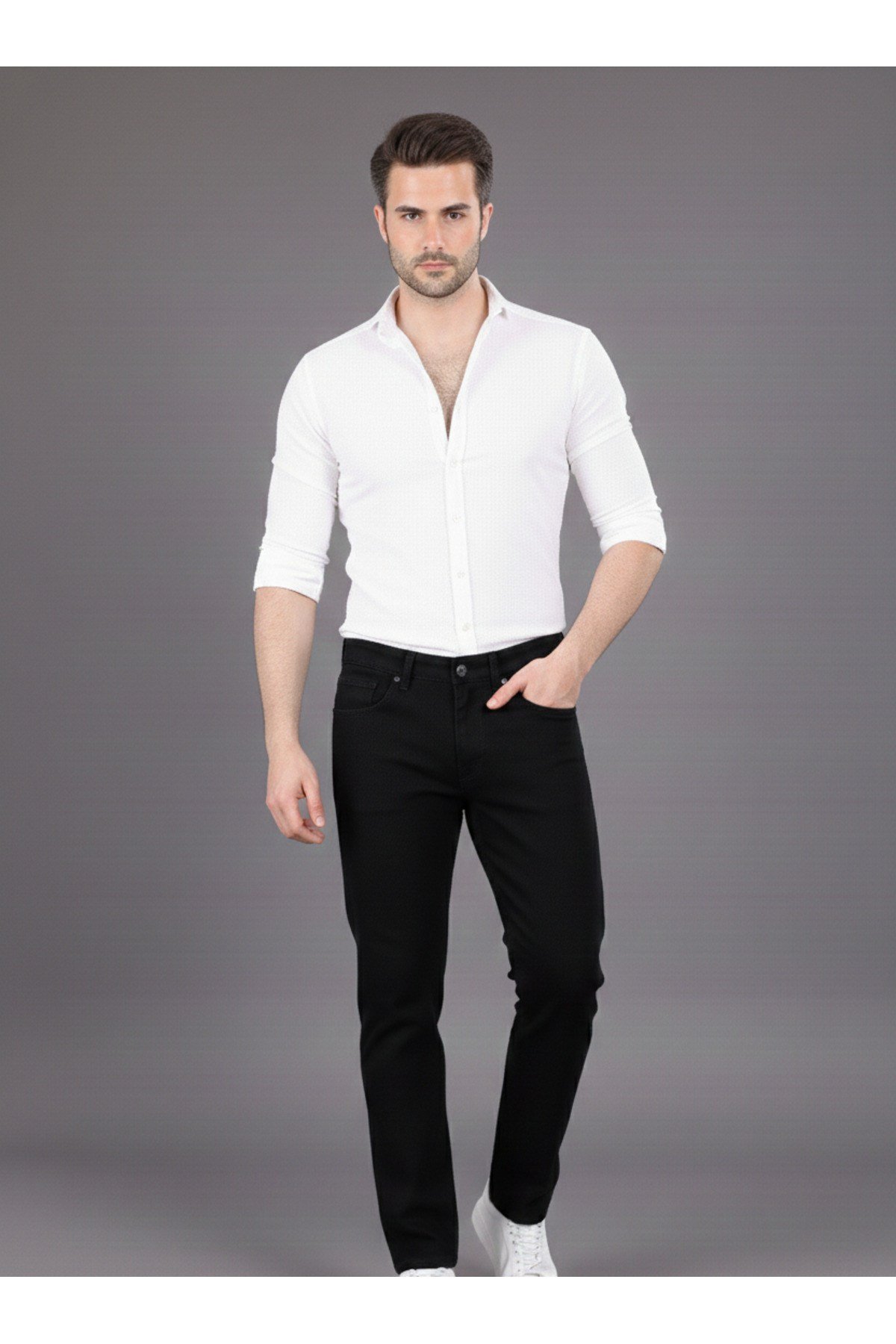 Siyah Regular Fit Erkek Kot Pantolon