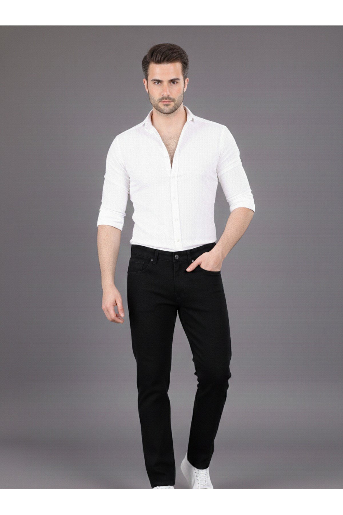 Siyah Regular Fit Erkek Kot Pantolon