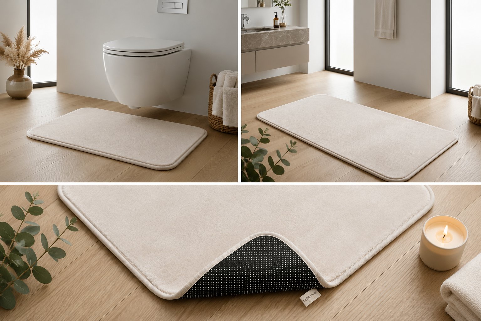 Soft Touch 2'li Banyo Paspası Seti Kaymaz Taban Yıkanabilir
