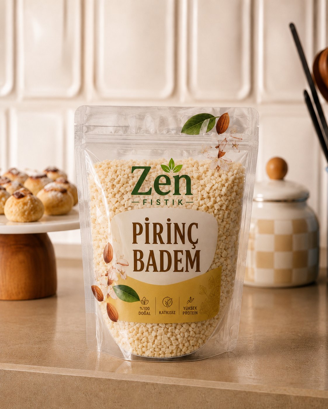 Zen Fıstık Pirinç Badem – İnce Doğranmış Badem İçi 1000 Gr