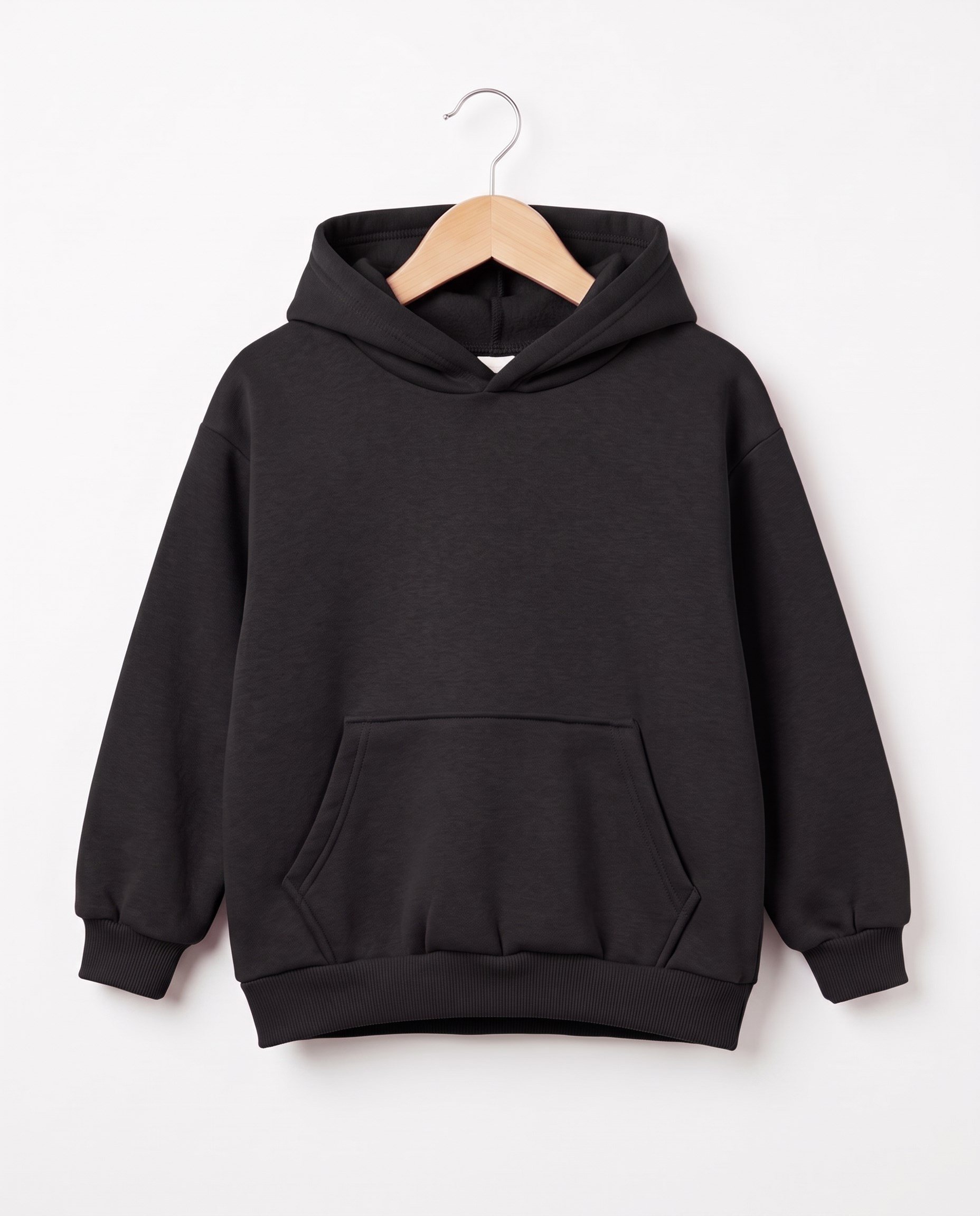 15633 Kanguru Cep Kapüşonlu 3 İp Sweat SİYAH