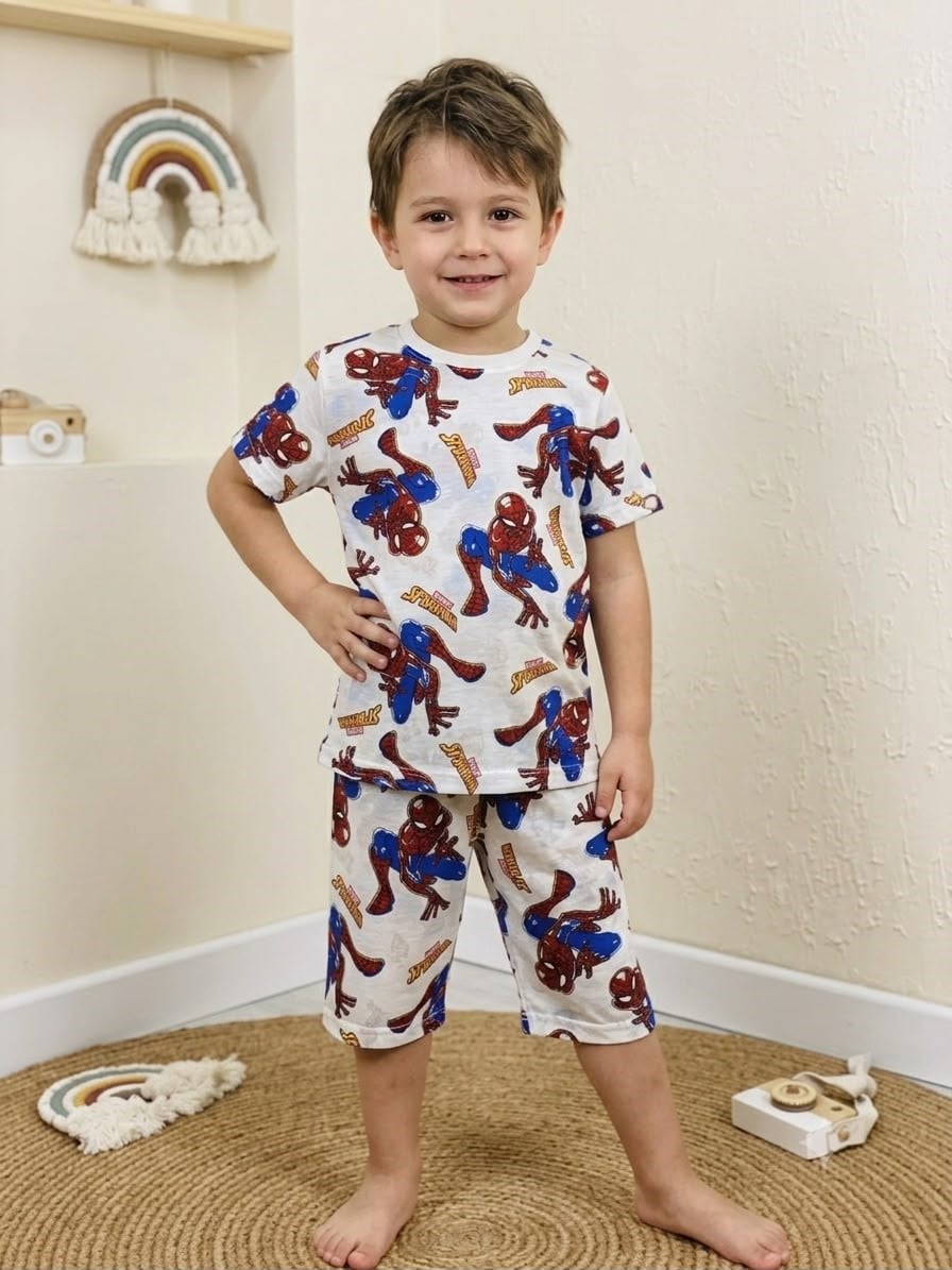 4548-7 Spdr Desenli  Şortlu Takım GRİ