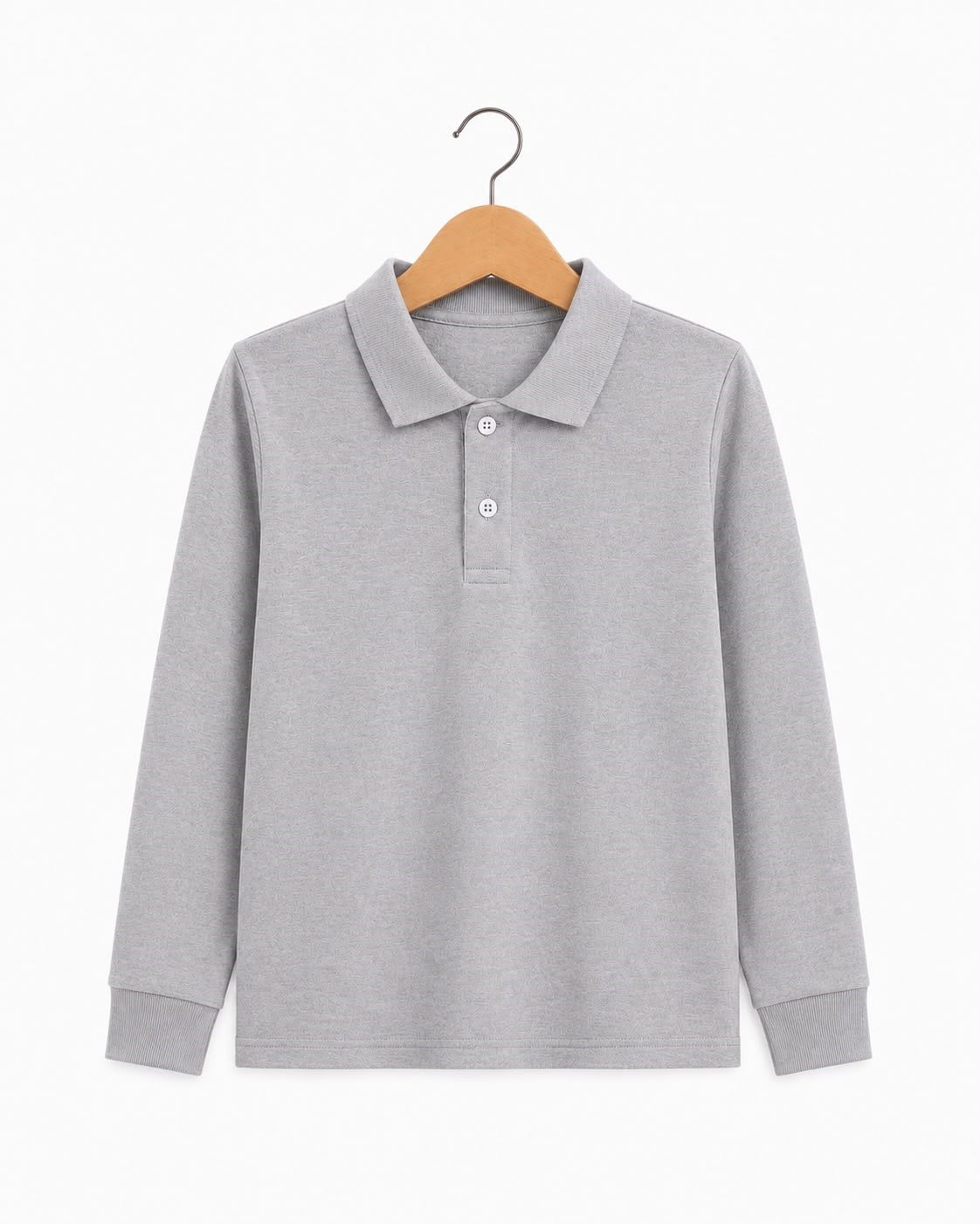 4581-1 Uzun Kol Polo Yaka Unisex Çocuk Lakos GRİ