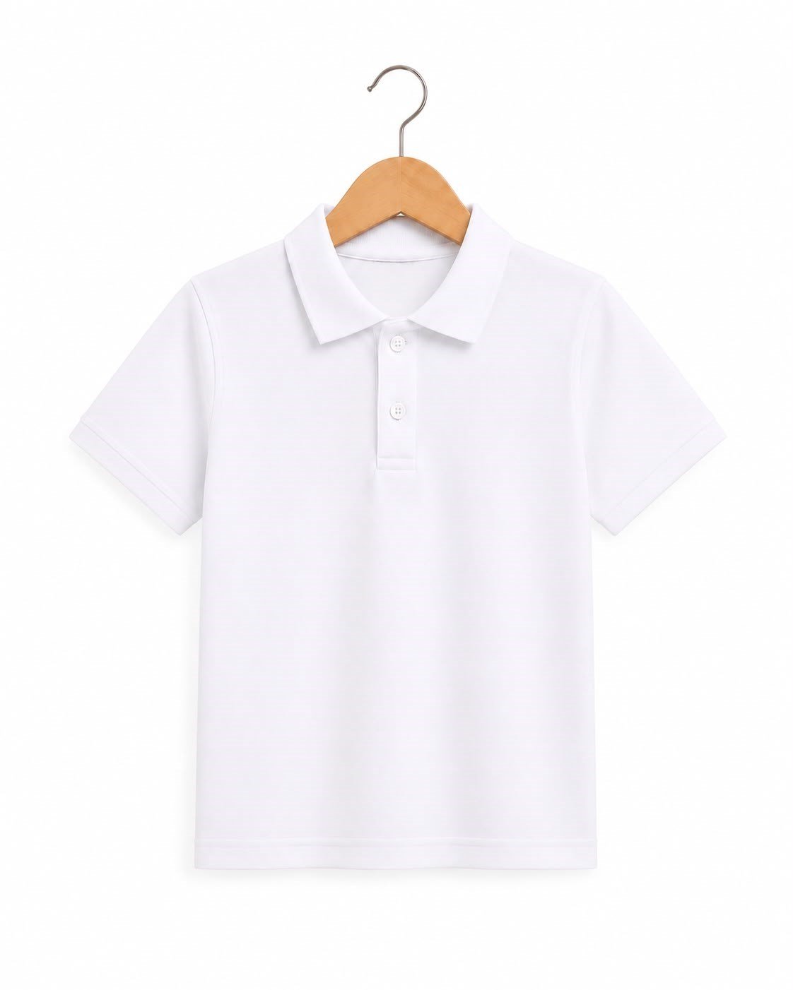 4581 Kısa Kol Polo Yaka Unisex Çocuk Lakos BEYAZ