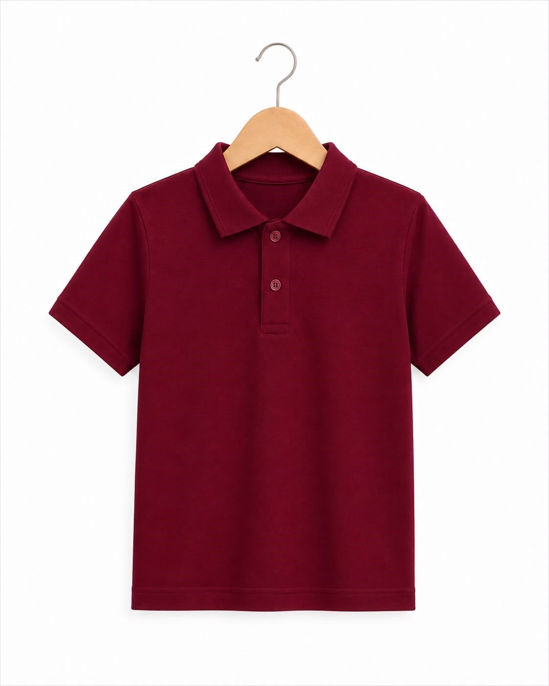 4582 Kısa Kol Polo Yaka Unisex Çocuk Lakos (11-14) BORDO