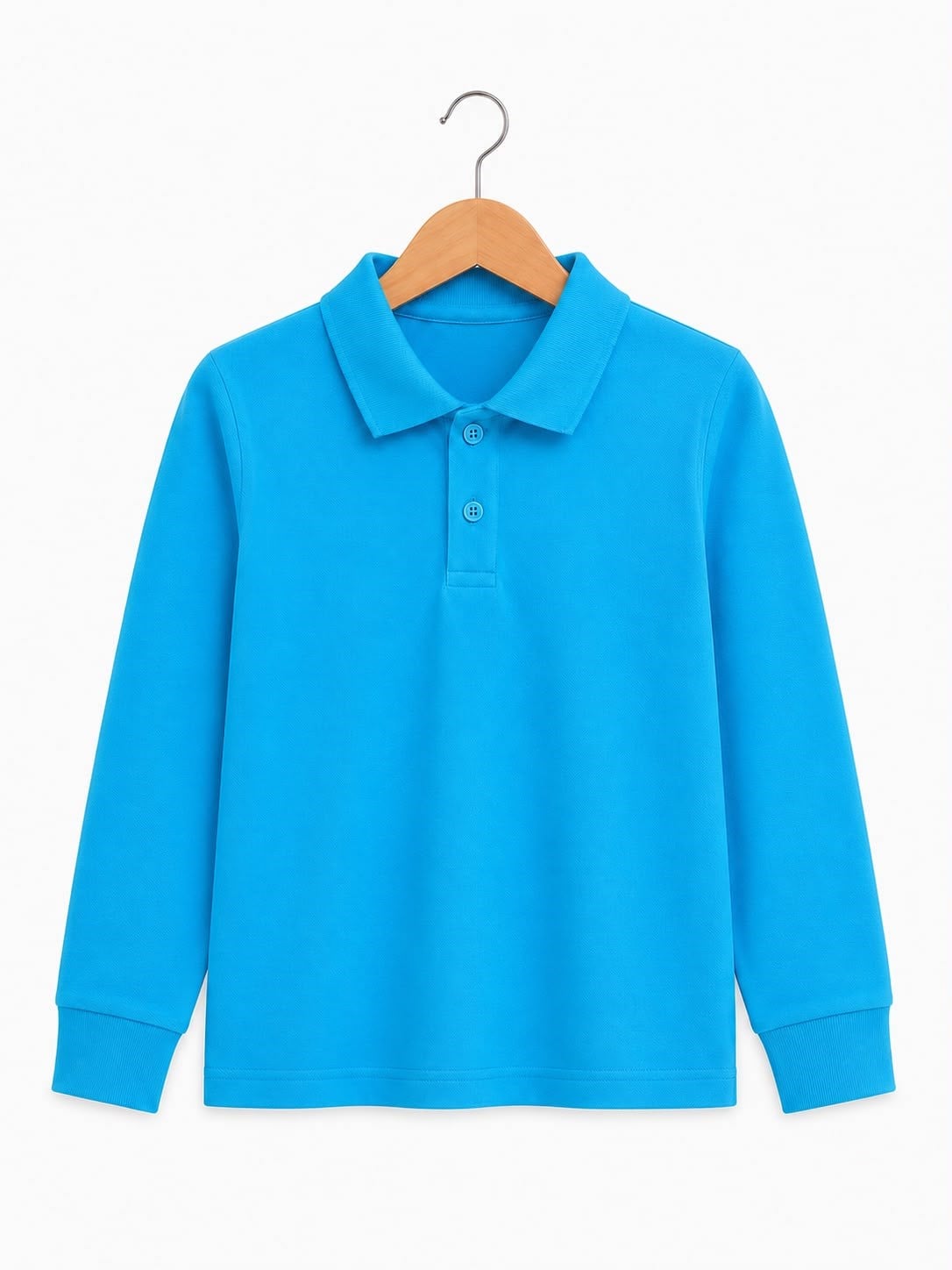 4583-1 Uzun Kol Polo Yaka Unisex Çocuk Tshırt (15-18) TURKUAZ