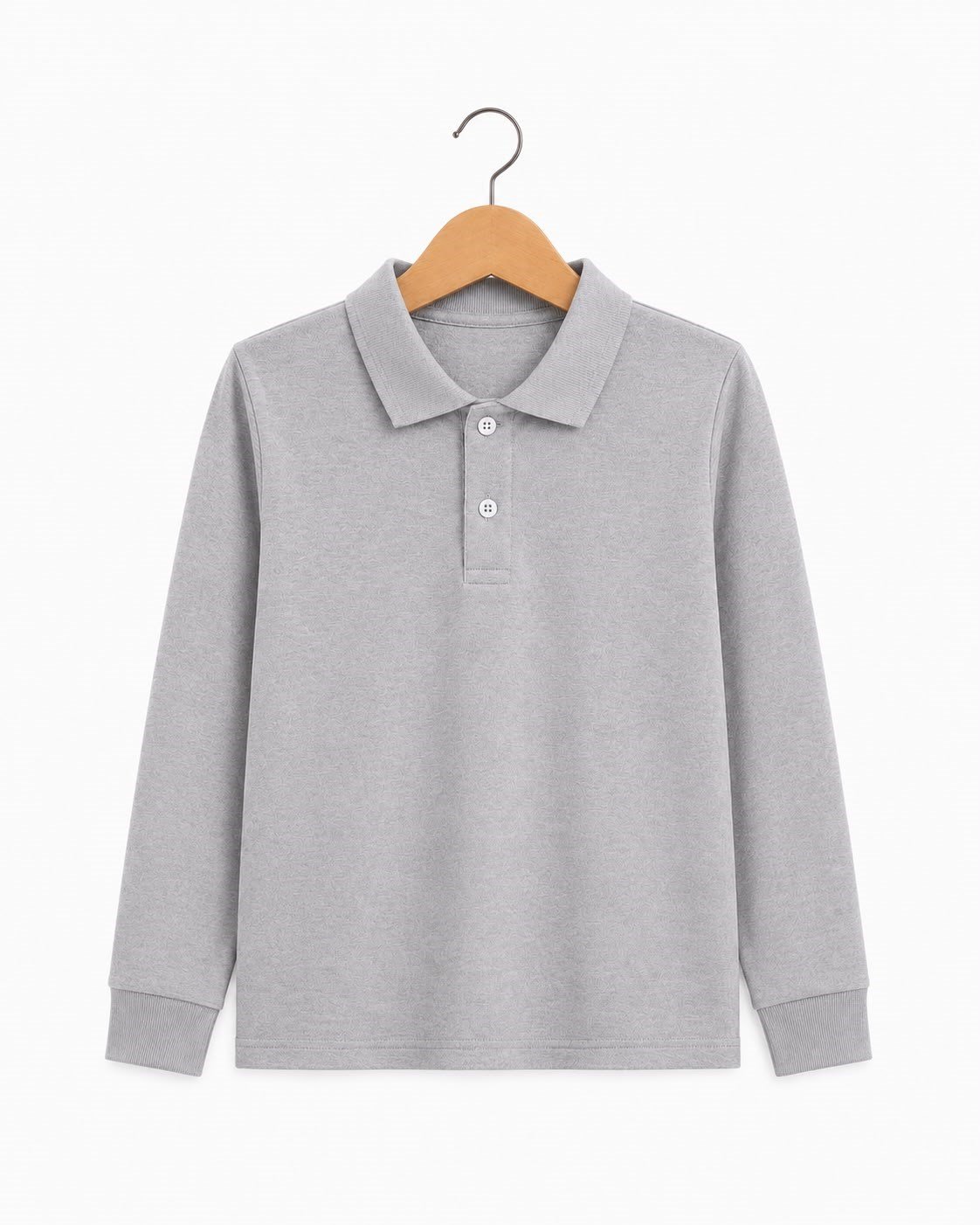 4583-1 Uzun Kol Polo Yaka Unisex Çocuk Tshırt (15-18) GRİ