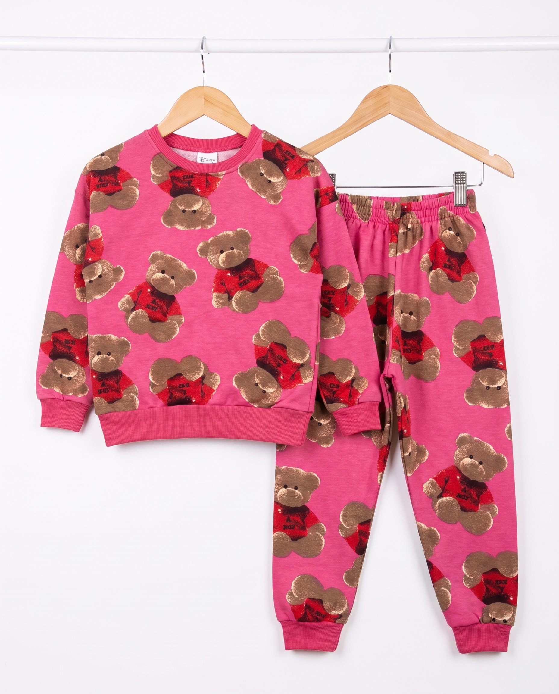 4602 Desenli Mevsimlik Pijama Takımı FUŞYA