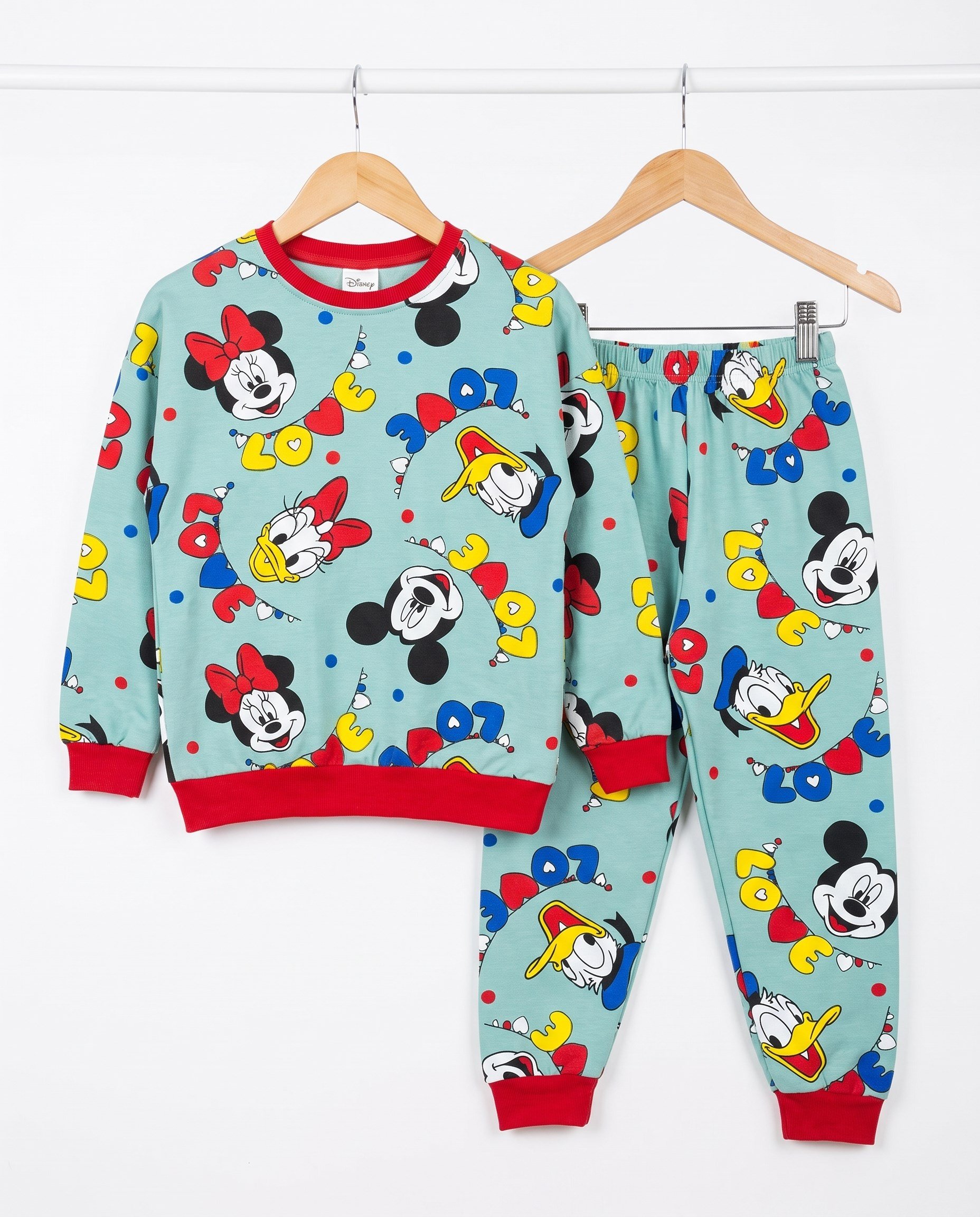 4602 Desenli Mevsimlik Pijama Takımı YEŞİL