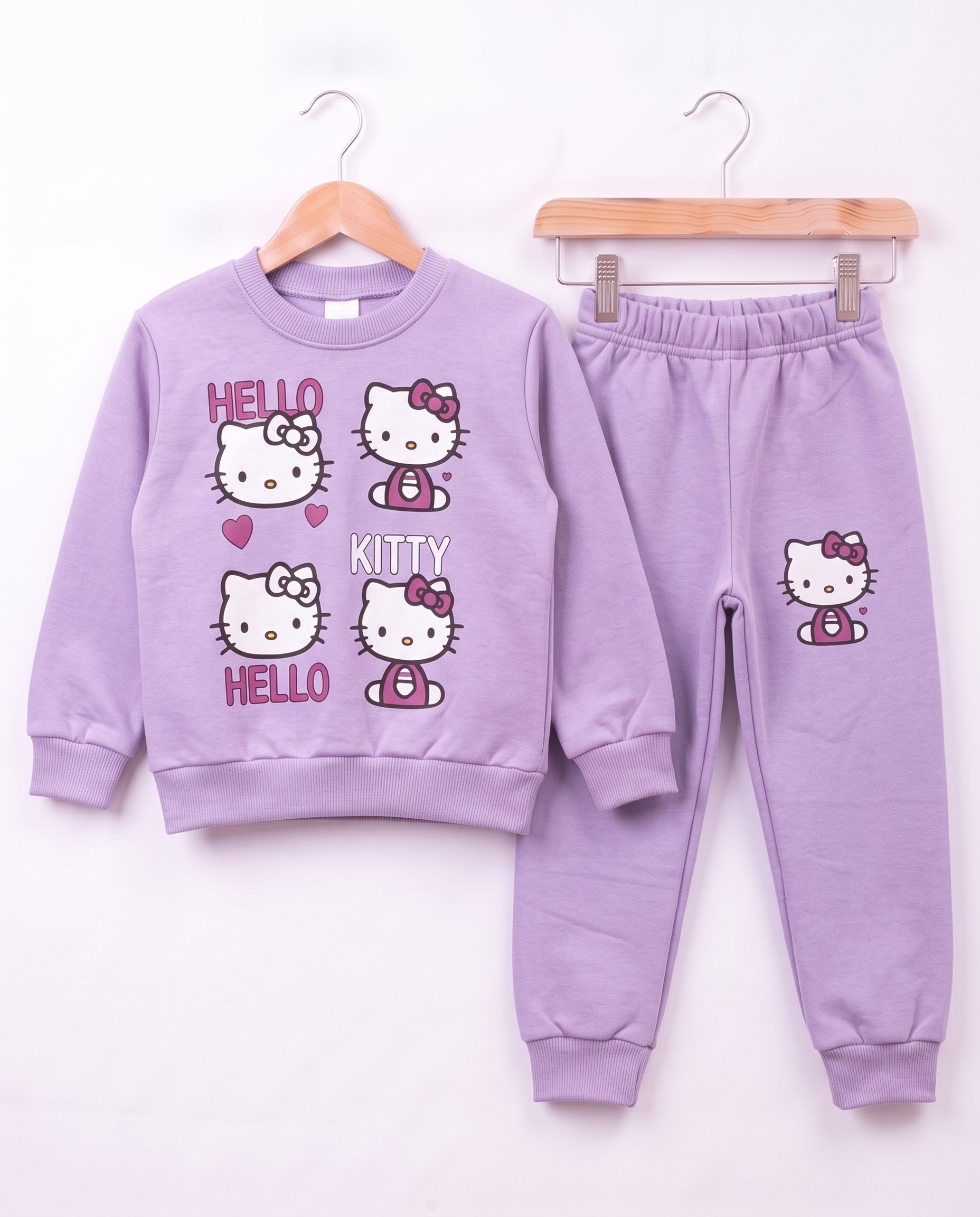 4678 Hello Kitty 2 İp Şardonlu Kız Çocuk Takım LİLA