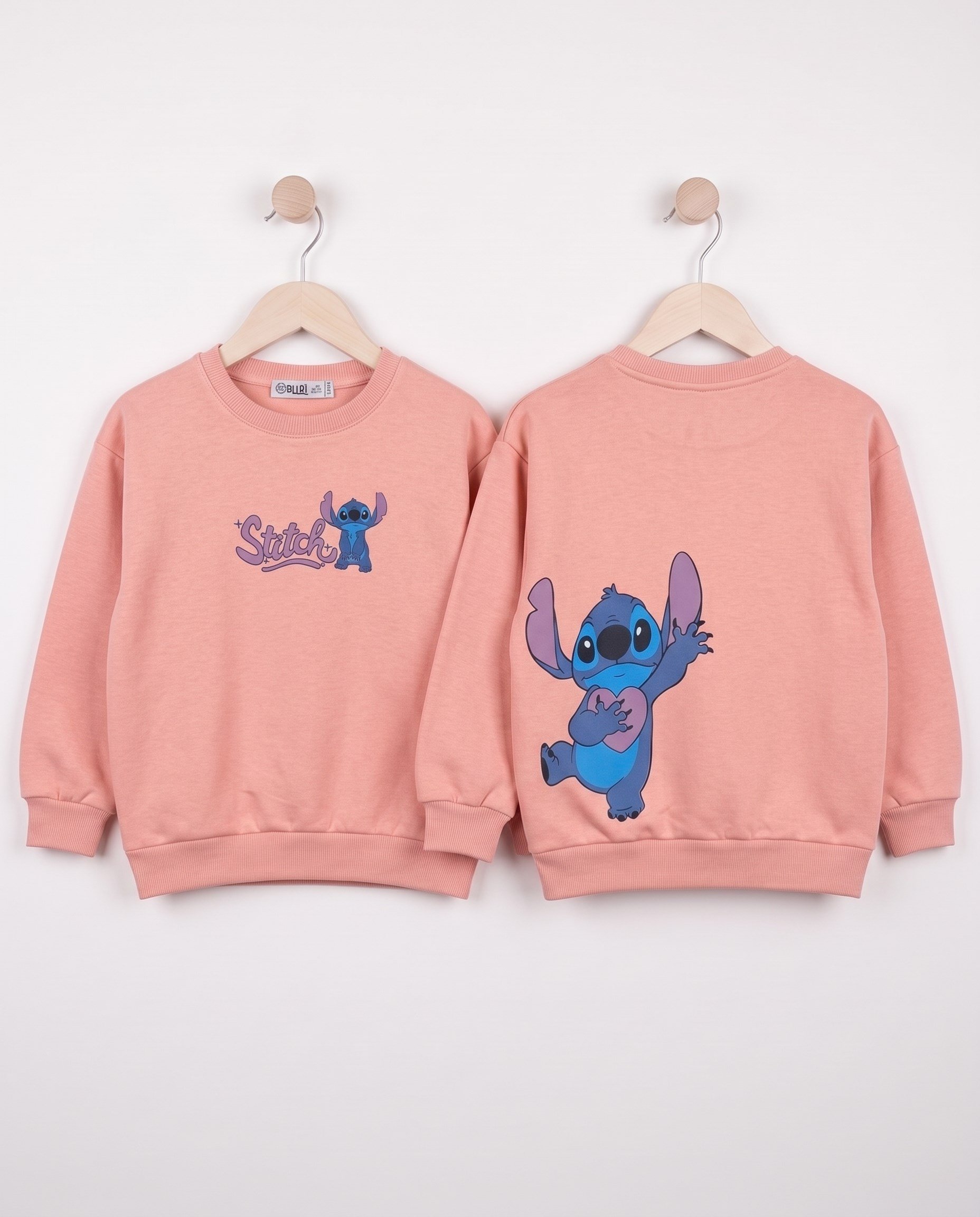 4679 Stitch Ön Arka Baskılı Kompakt 3 İp Kız Sweat SOMON