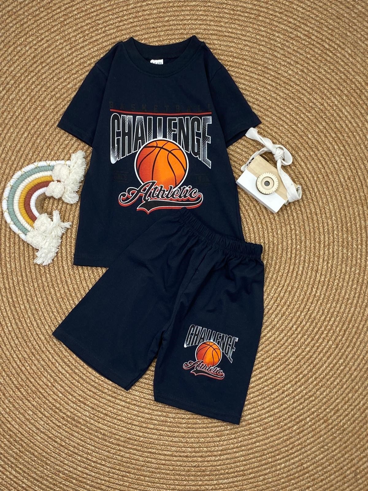 W4541 BASKETBALL BASKILI ŞORTLU TAKIM LACİVERT