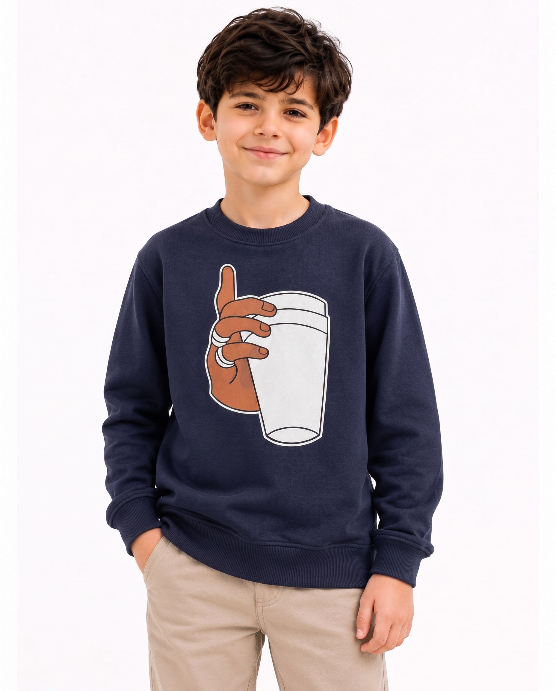 W4593 Baskılı Mevsimlik Sweat LACİVERT