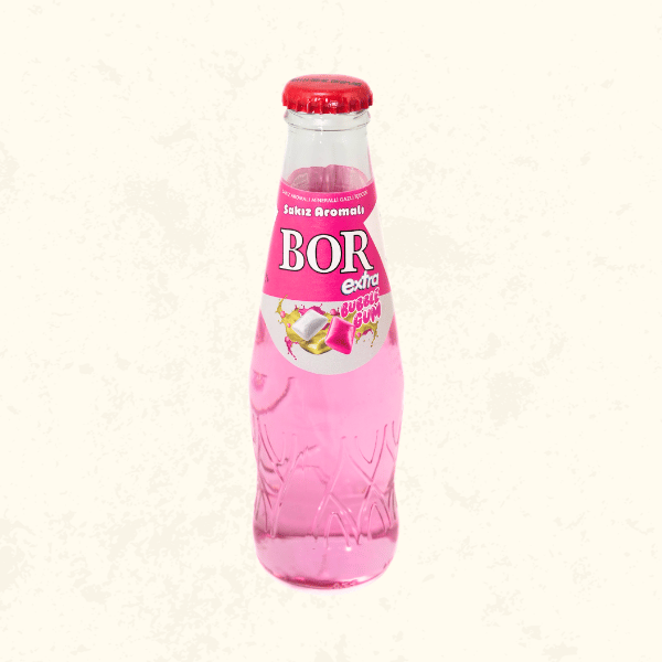 Bor Extra Bubble Gum Sakız Aromalı Gazoz 250 ml - Eğlenceli ve Pembe Gurme Ferahlık