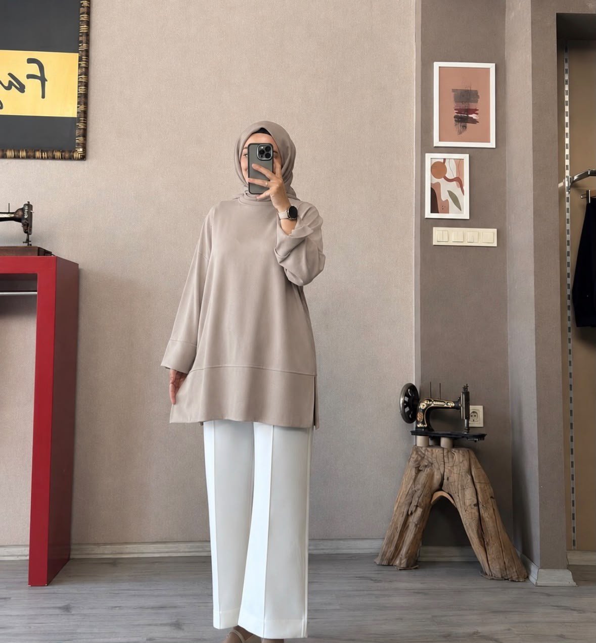 Oysho yandan yırmaçlı tunik taş -06
