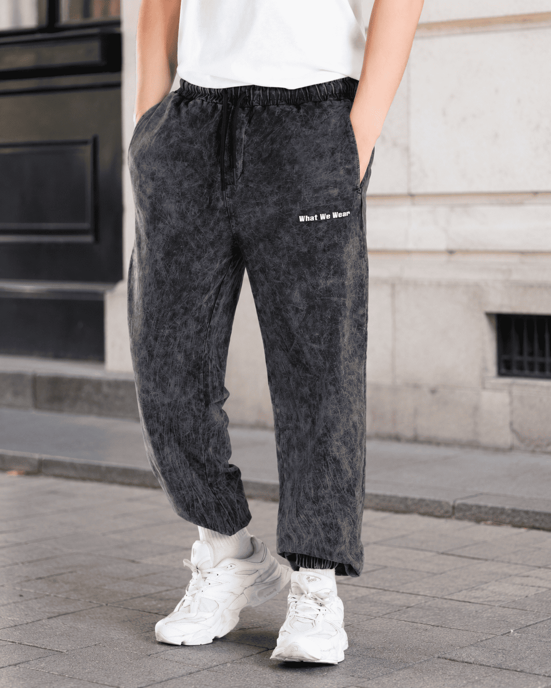 Erkek Asit Yıkamalı Bel Ve Paça Lastikli Jogger