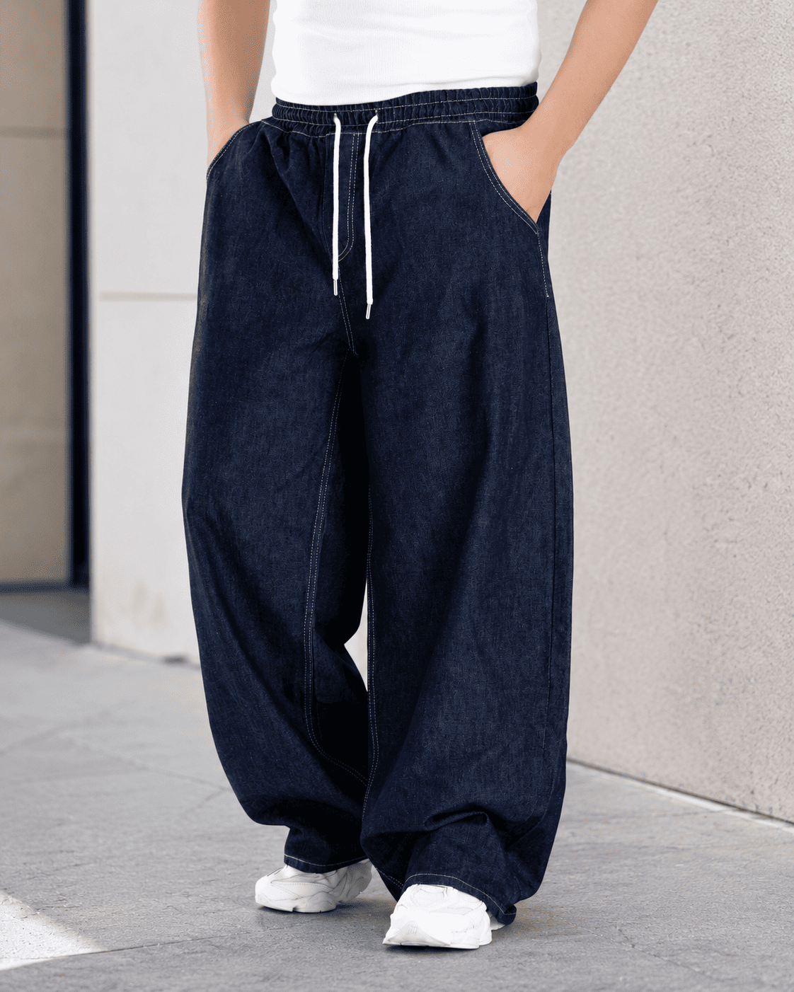 Erkek Bel Lastikli Balon Baggy Pantolon 
