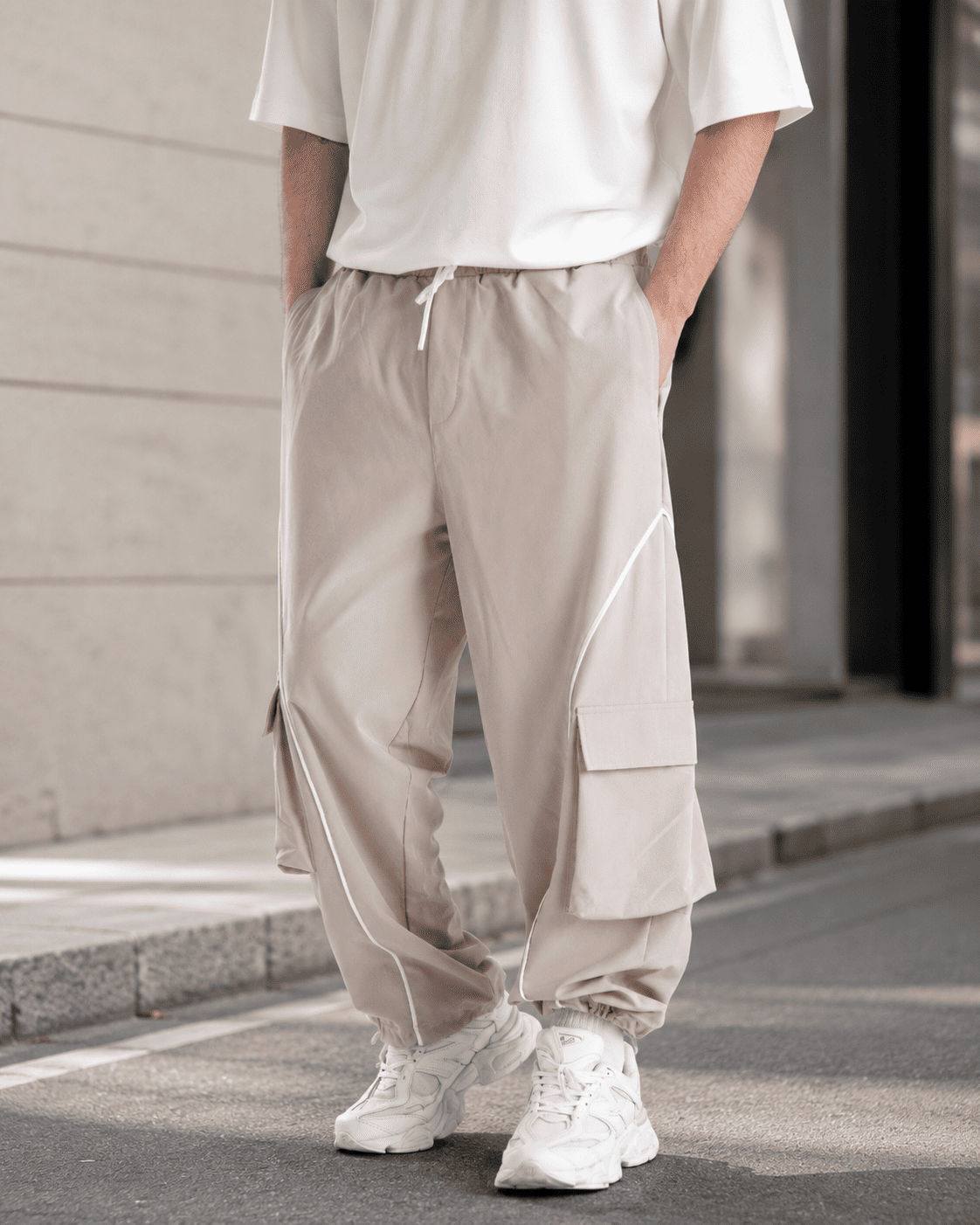 Erkek Paraşüt Kumaş Paça Baggy Eşofman