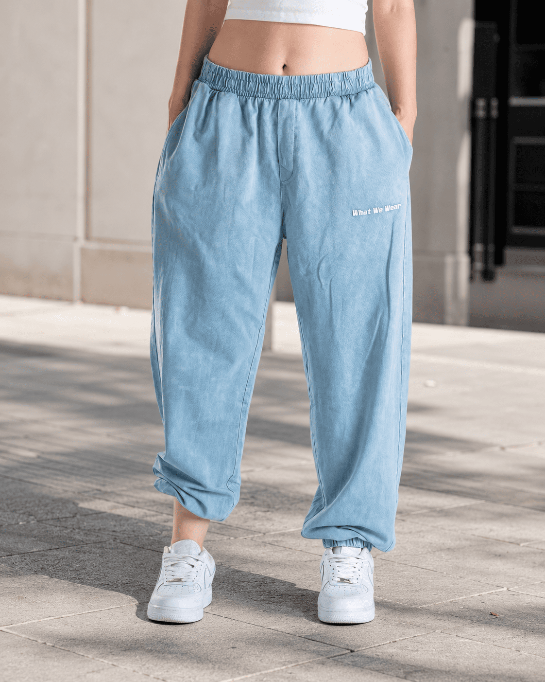 Kadın Asit Yıkamalı Bel Ve Paça Lastikli Jogger