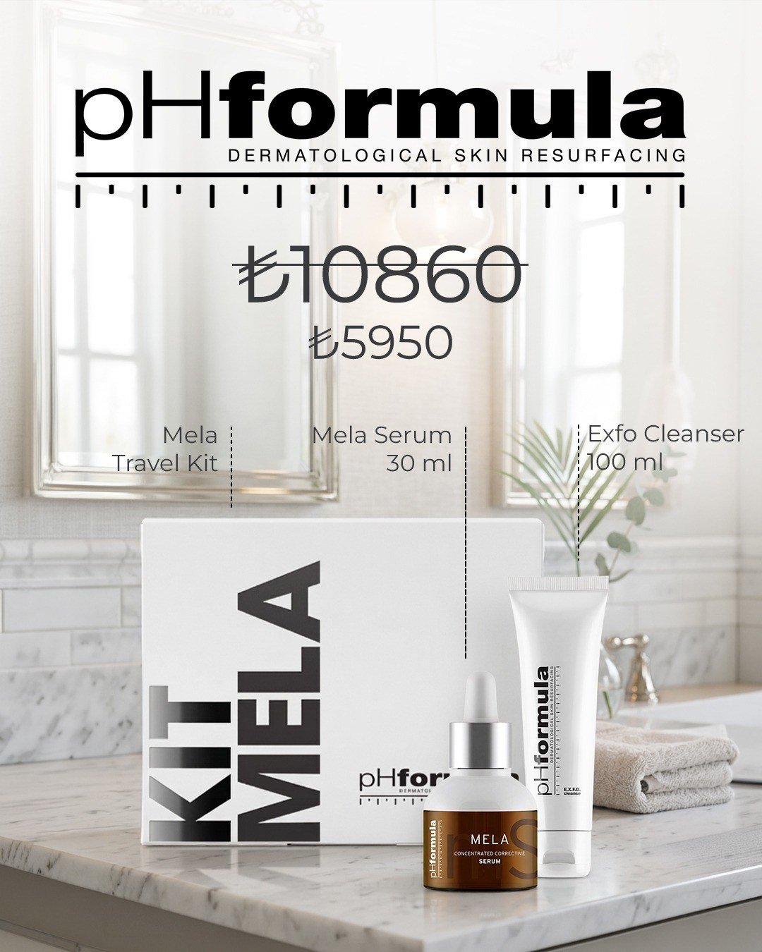 pHformula MELA Bakım Seti – MELA Travel Kit + MELA Serum + Exfo Cleanser