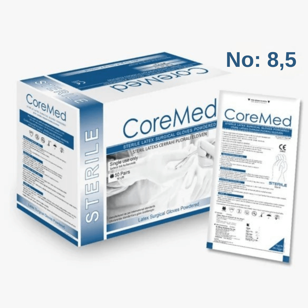 Coremed - Steril Cerrahi Eldiven - Pudralı - Lateks