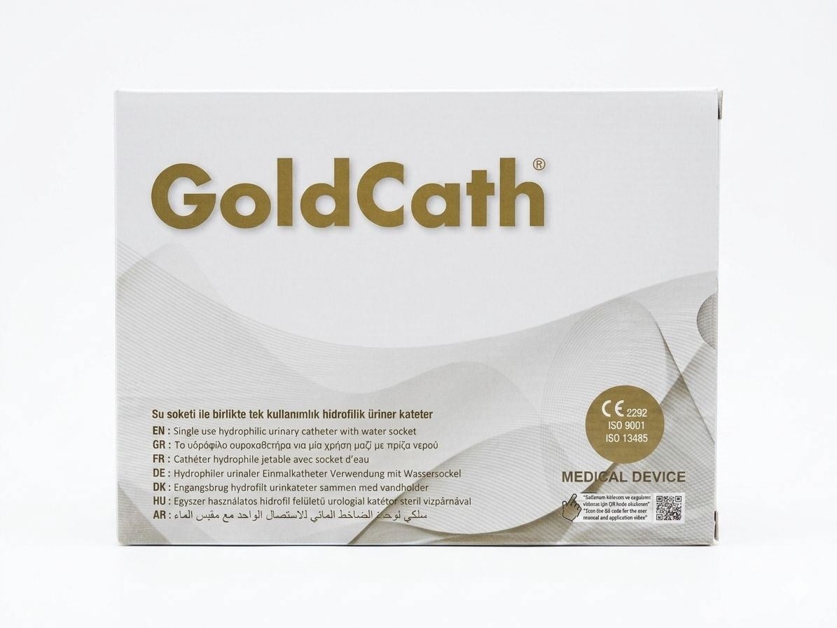 Goldcath - Hidrofilik Üriner Katater Yüzüklü Sonda - CH08 - 30 cm - Kutu