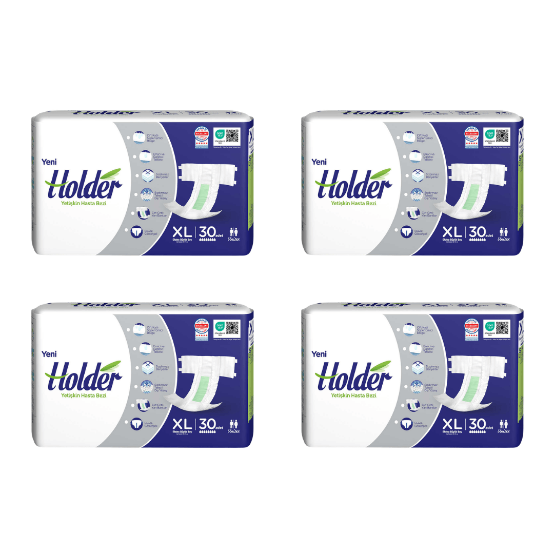 Holder - Belbantlı Yetişkin Hasta Bezi - XL - 120 Adet, 4 Paket