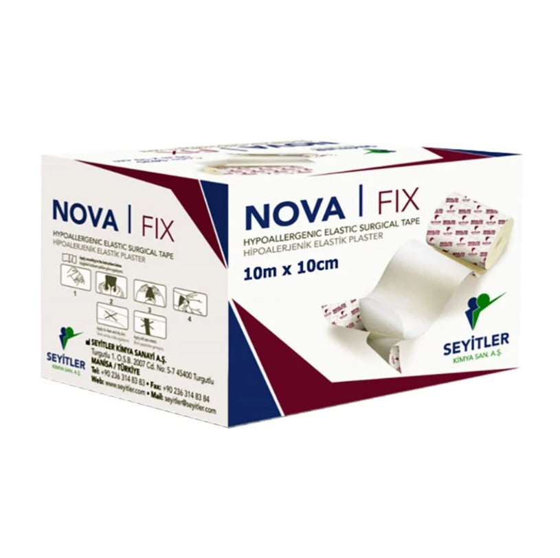 NOVA FIX | Flaster 10m X 10cm Hipoalarjenik Elastik Flaster