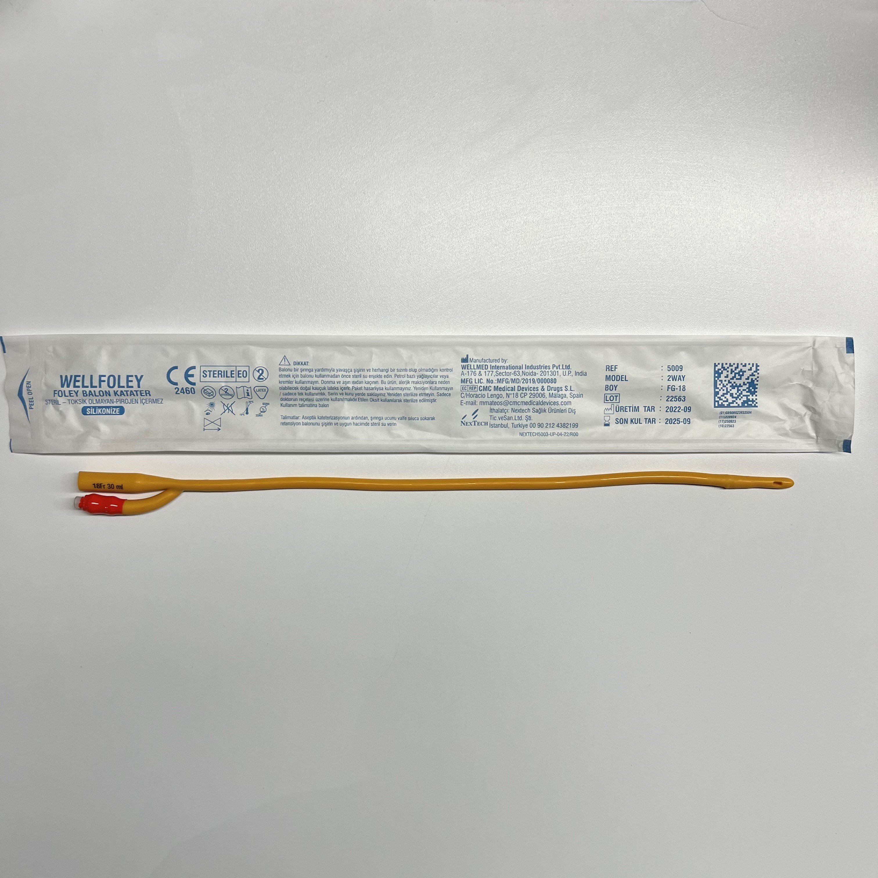 WellFoley | Foley  Lateks 2 Yollu Sonda - 18 Numara 30 ml