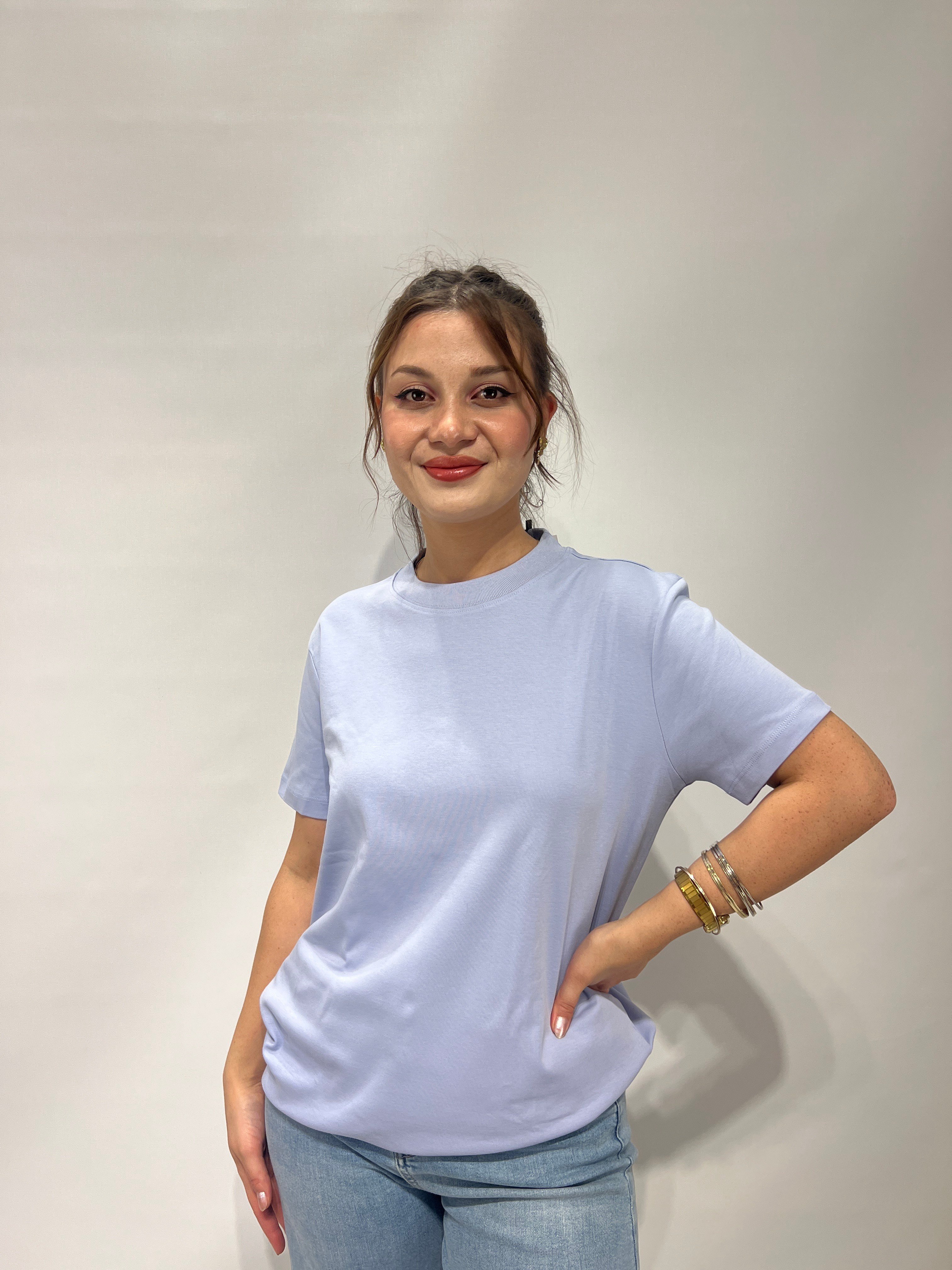 Bebe Mavisi Yuvarlak Yaka Tişört