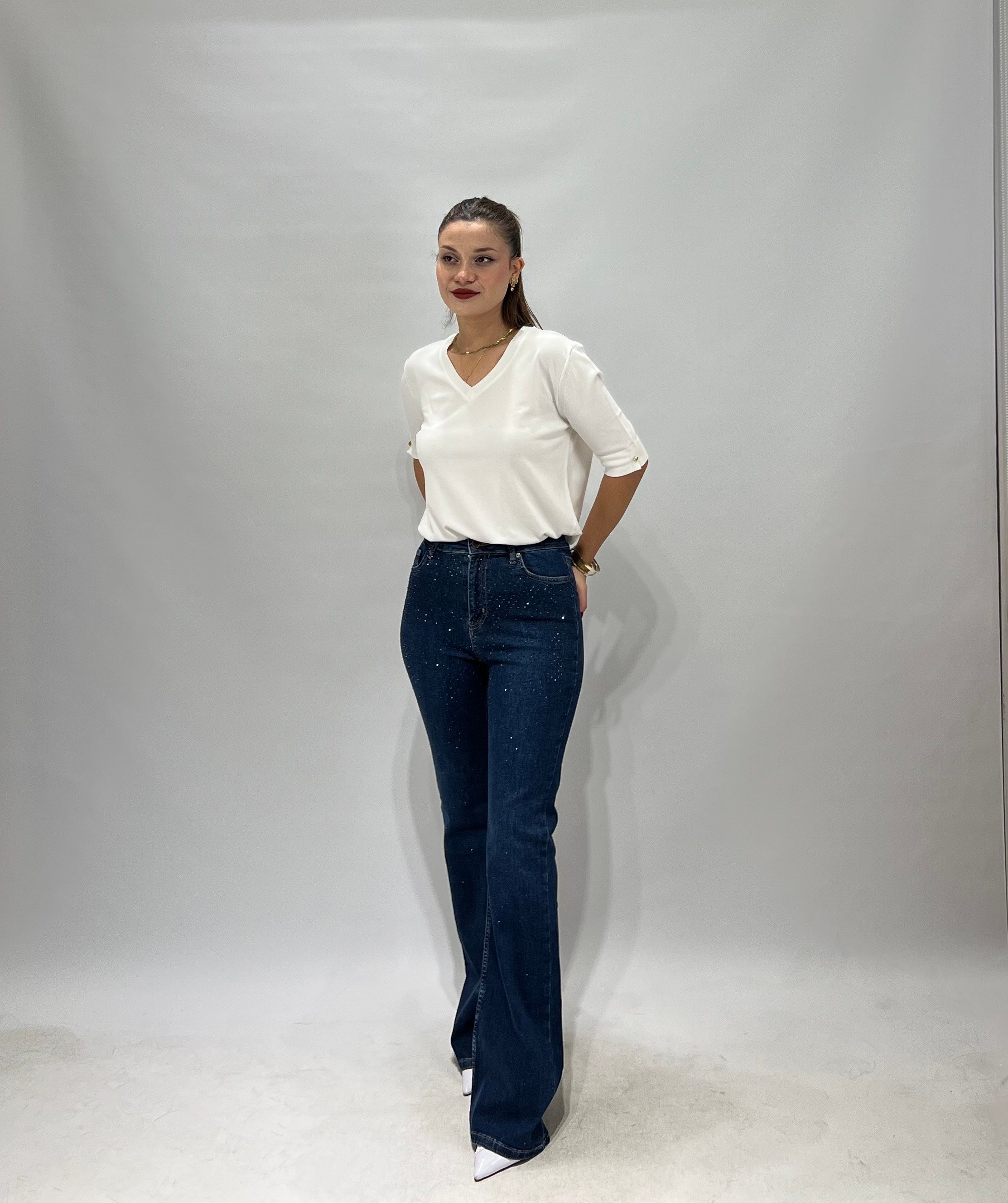 Taşlı İspanyol Jean